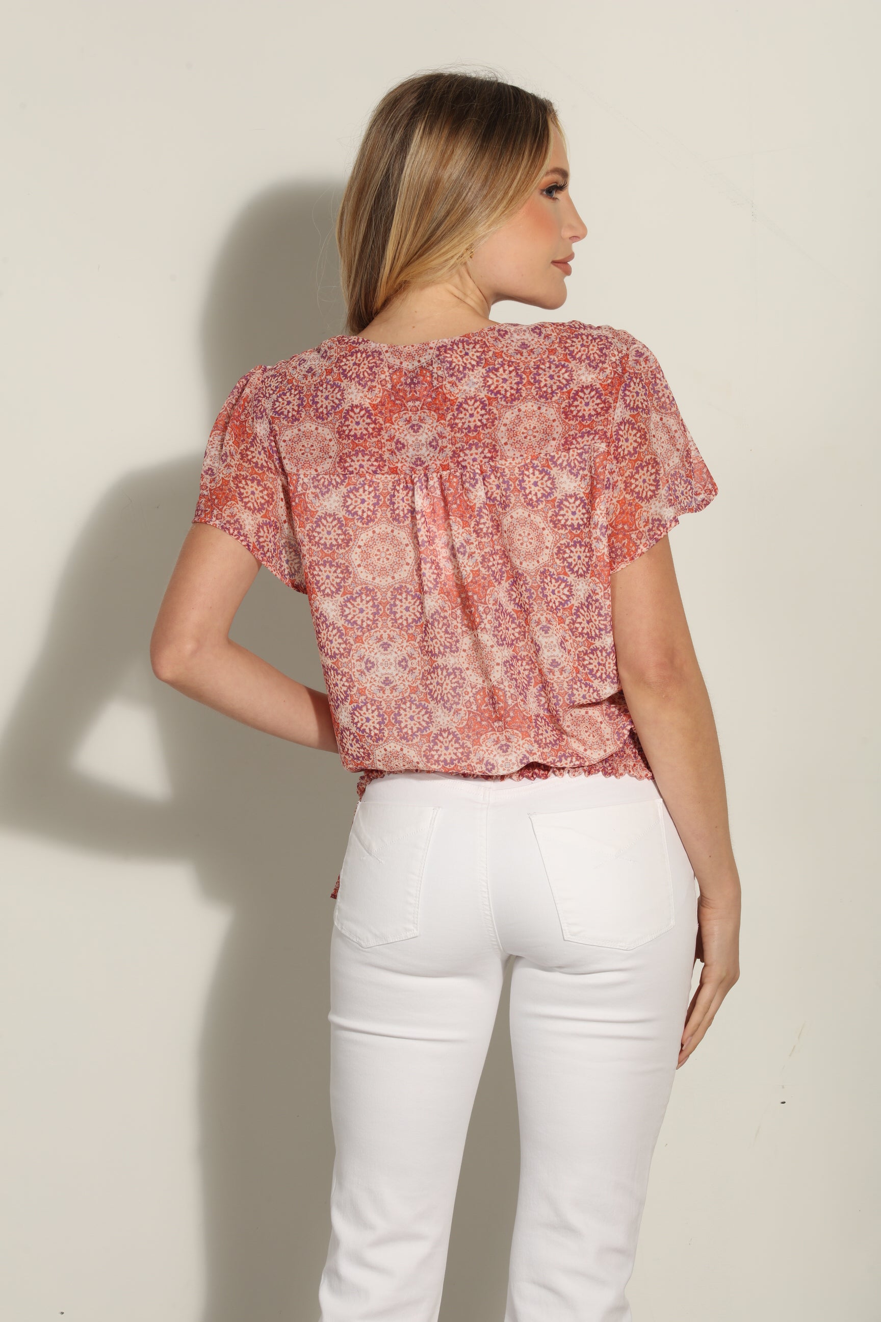 Temescal Short Sleeve Wrap Blouse