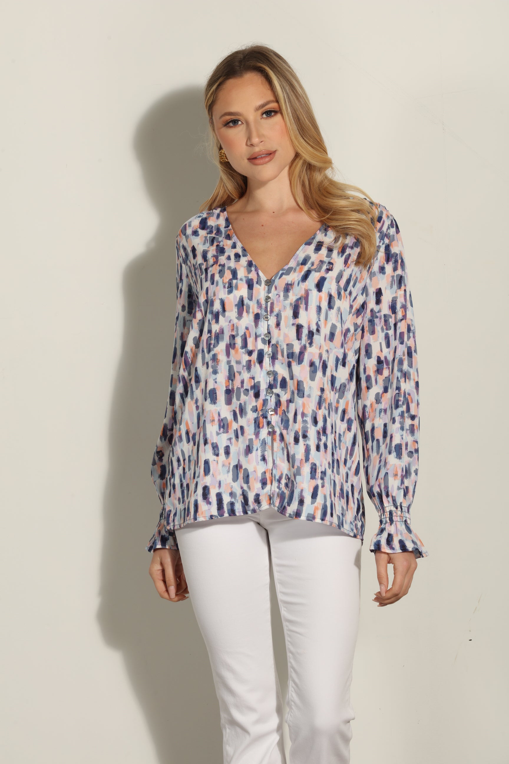 Pearl Button Down Blouse