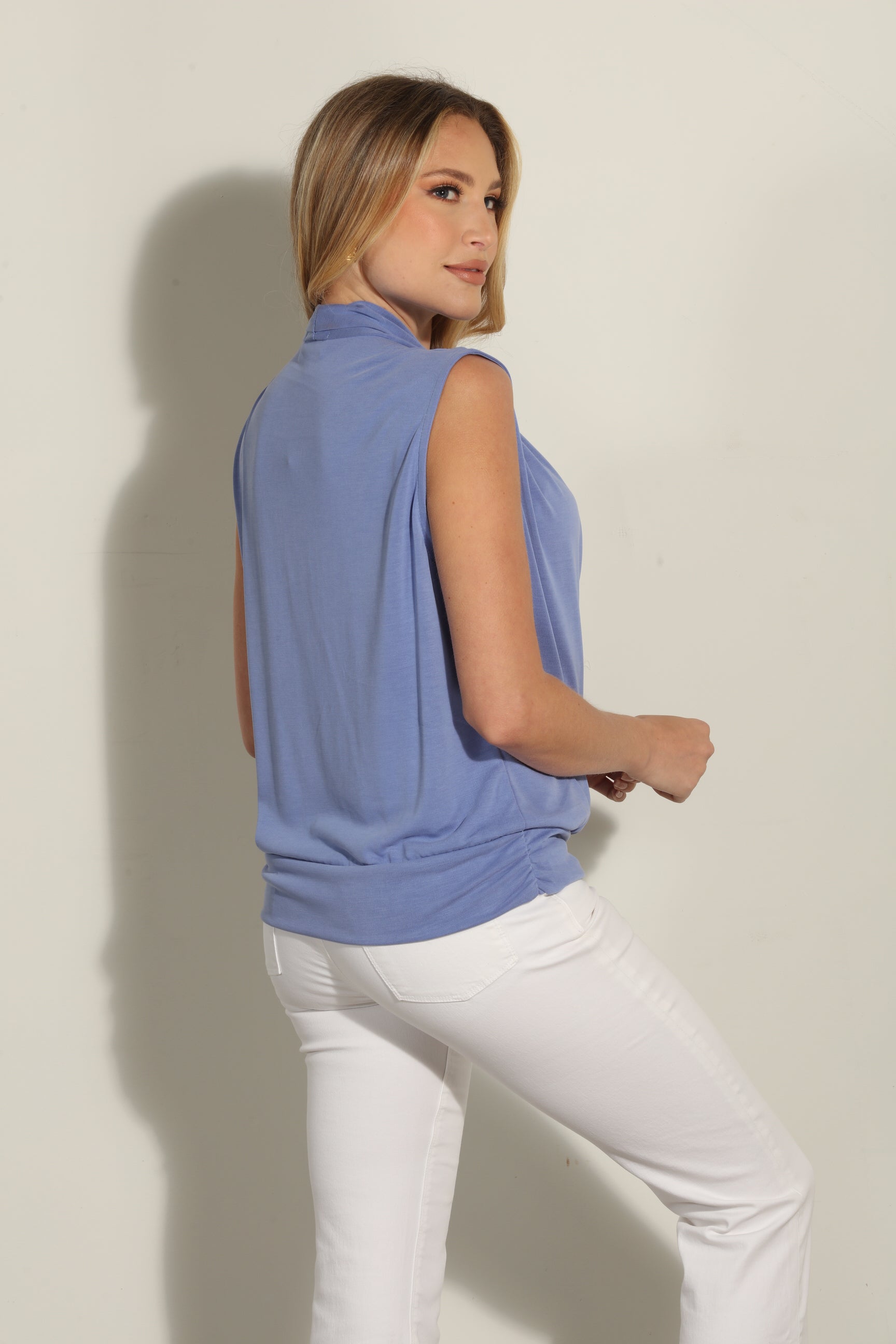 Peri Cupro Banded Surplice Tank-BEST SELLER