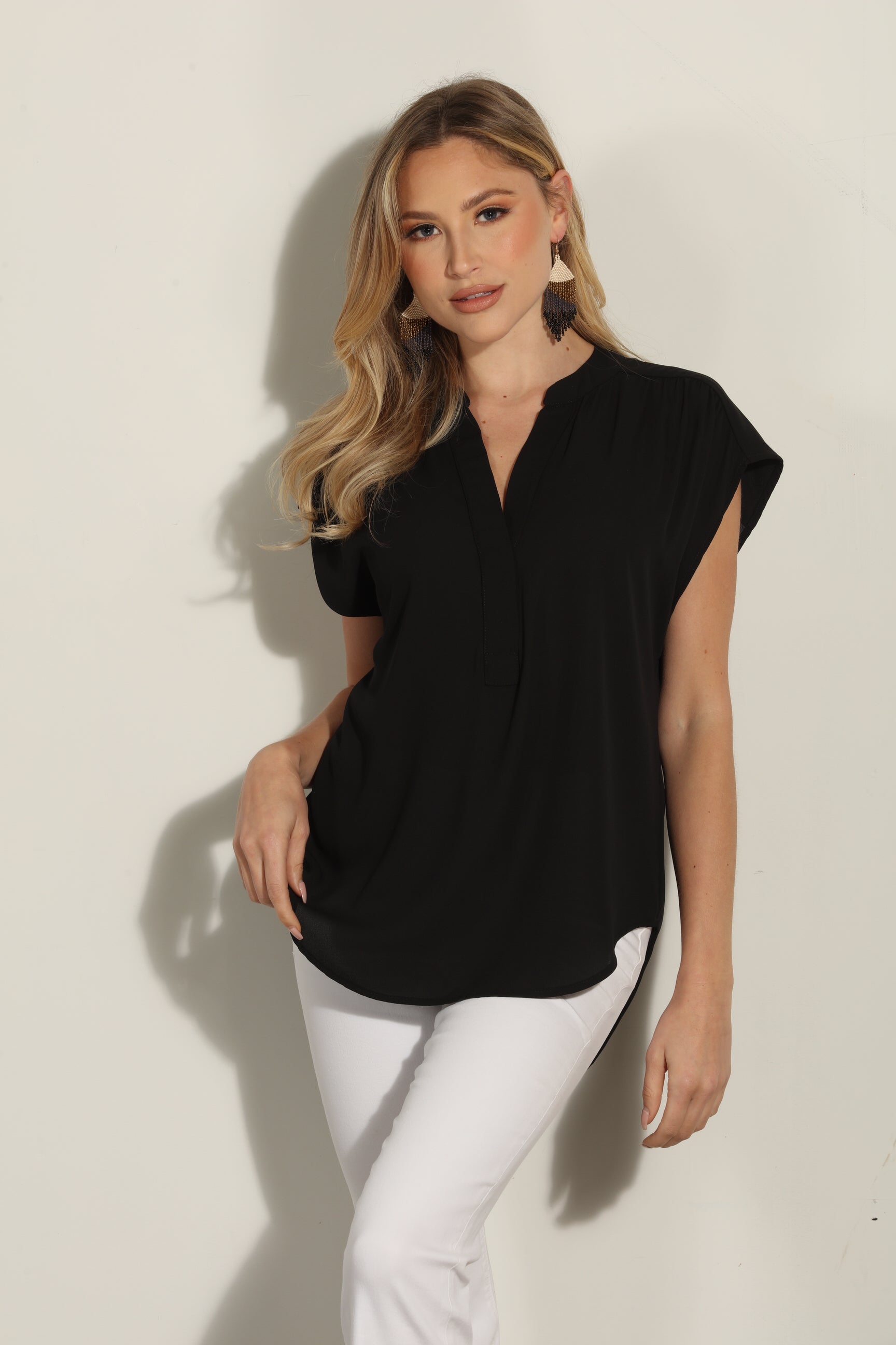 Onyx Woven Dolman Tee