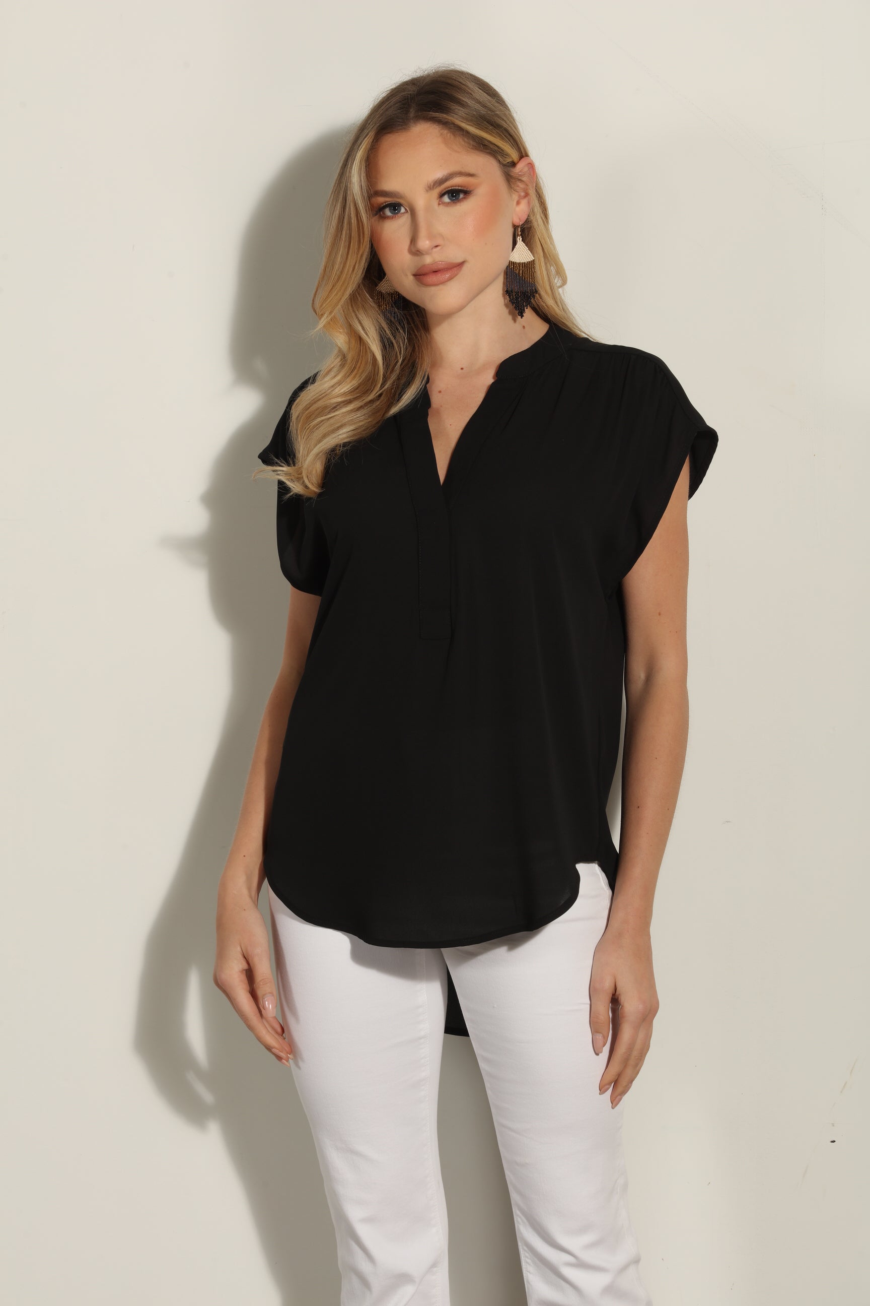 Onyx Woven Dolman Tee