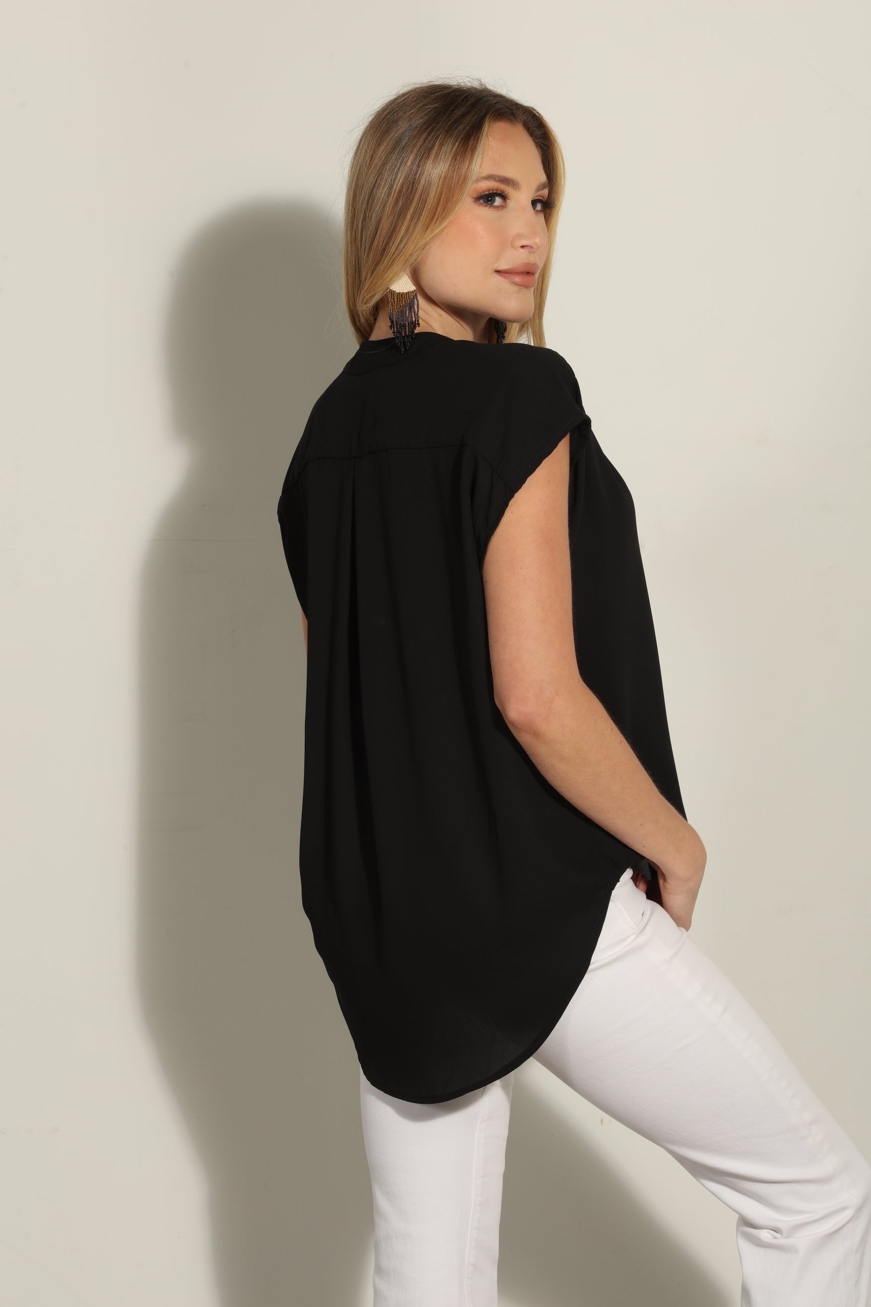 Onyx Woven Dolman Tee