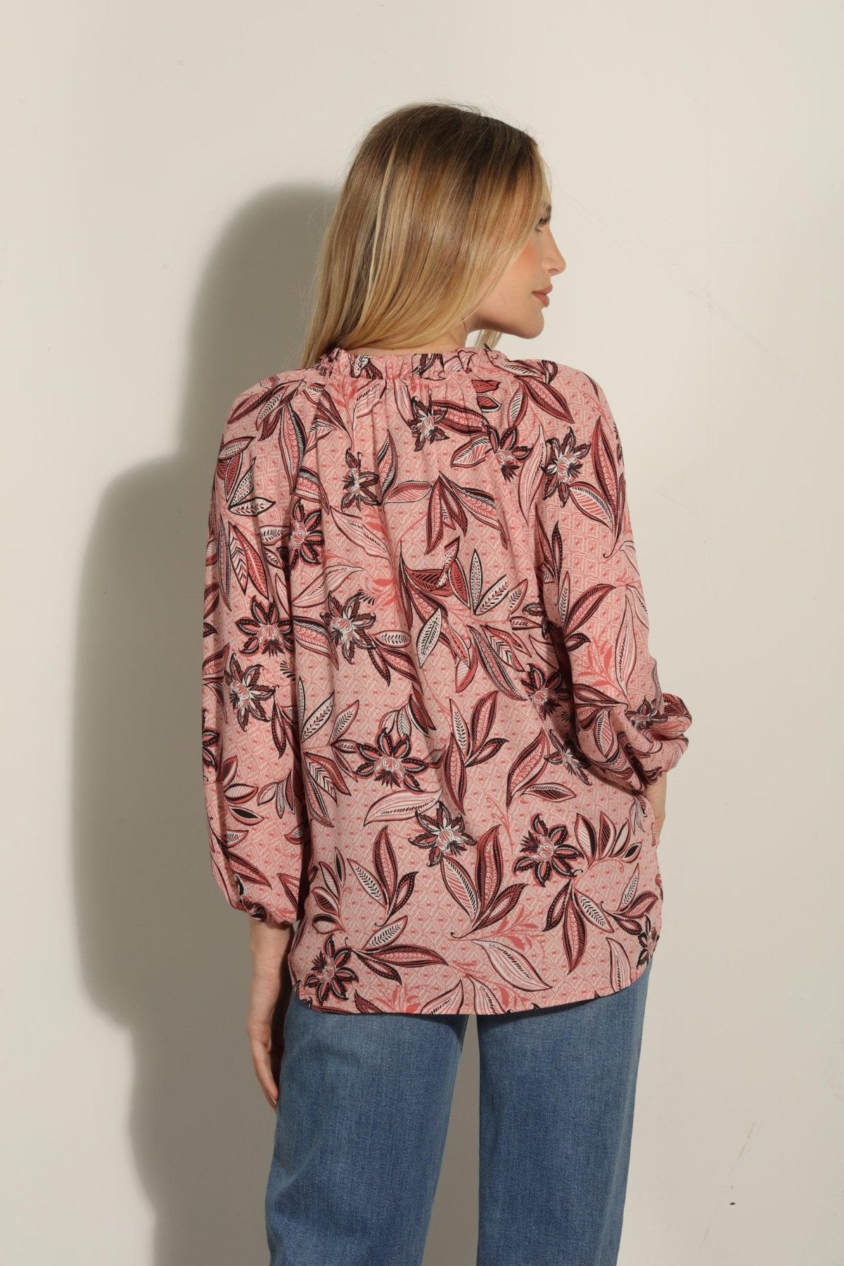 Pookie Split-Neck Blouse -FINAL SALE