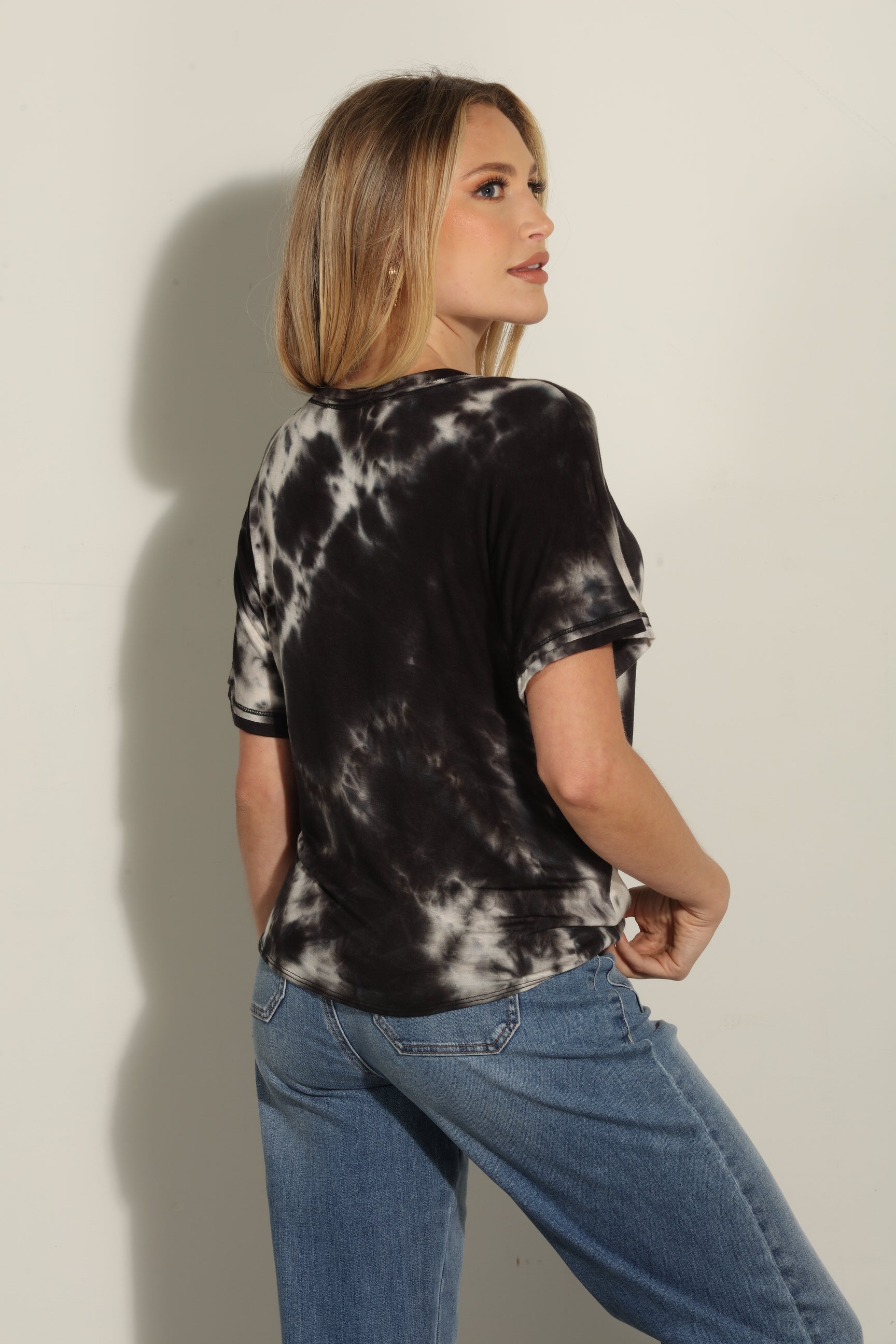 Storm Tie-Dye Tee with Front Tie