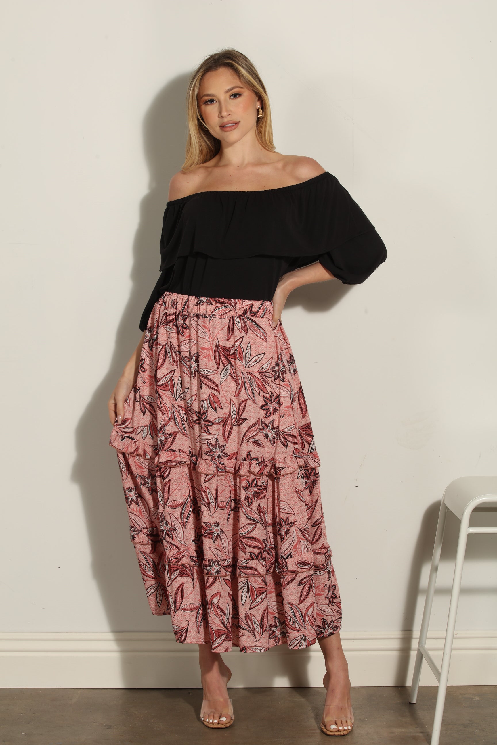 Pookie Ruffle Midi Skirt-FINAL SALE