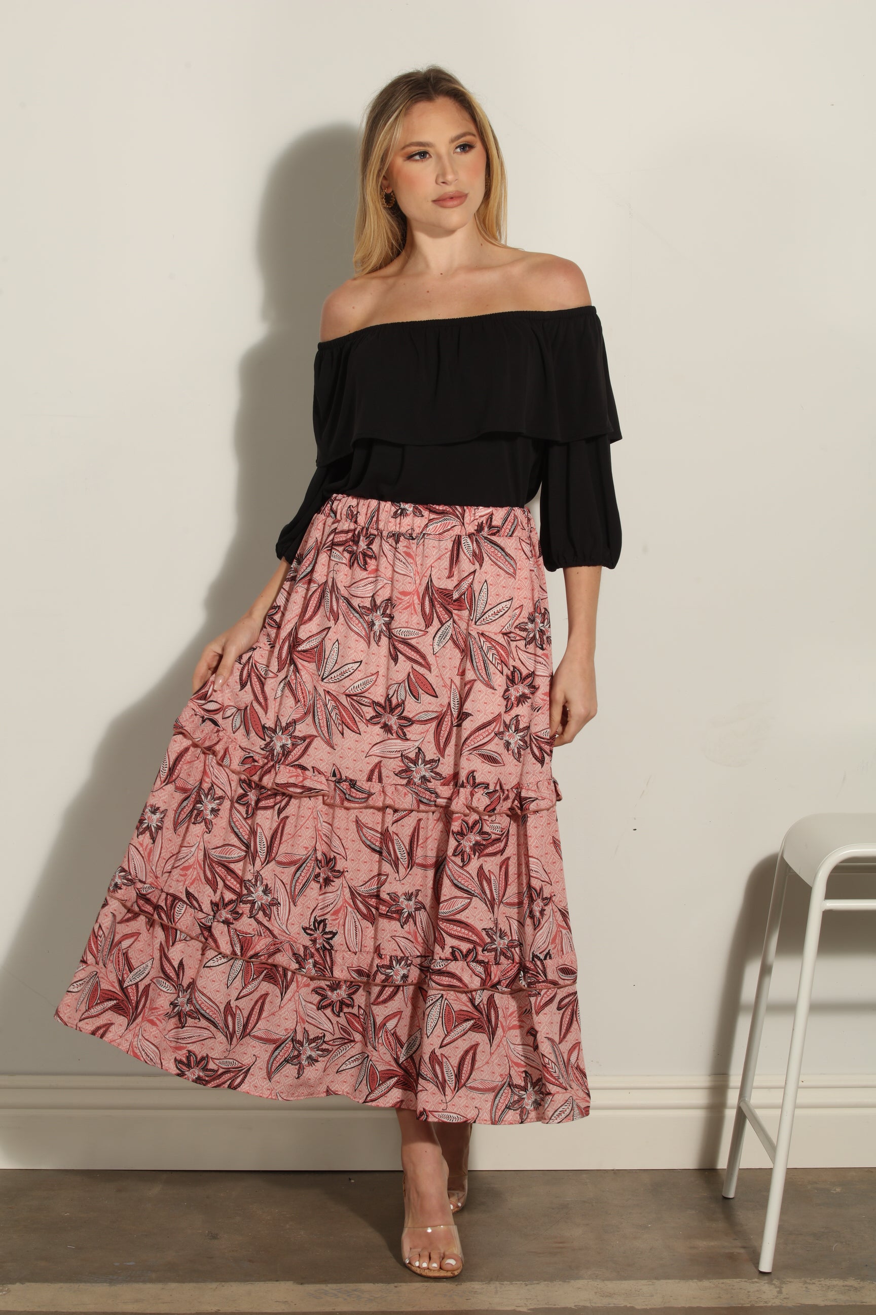 Pookie Ruffle Midi Skirt-FINAL SALE