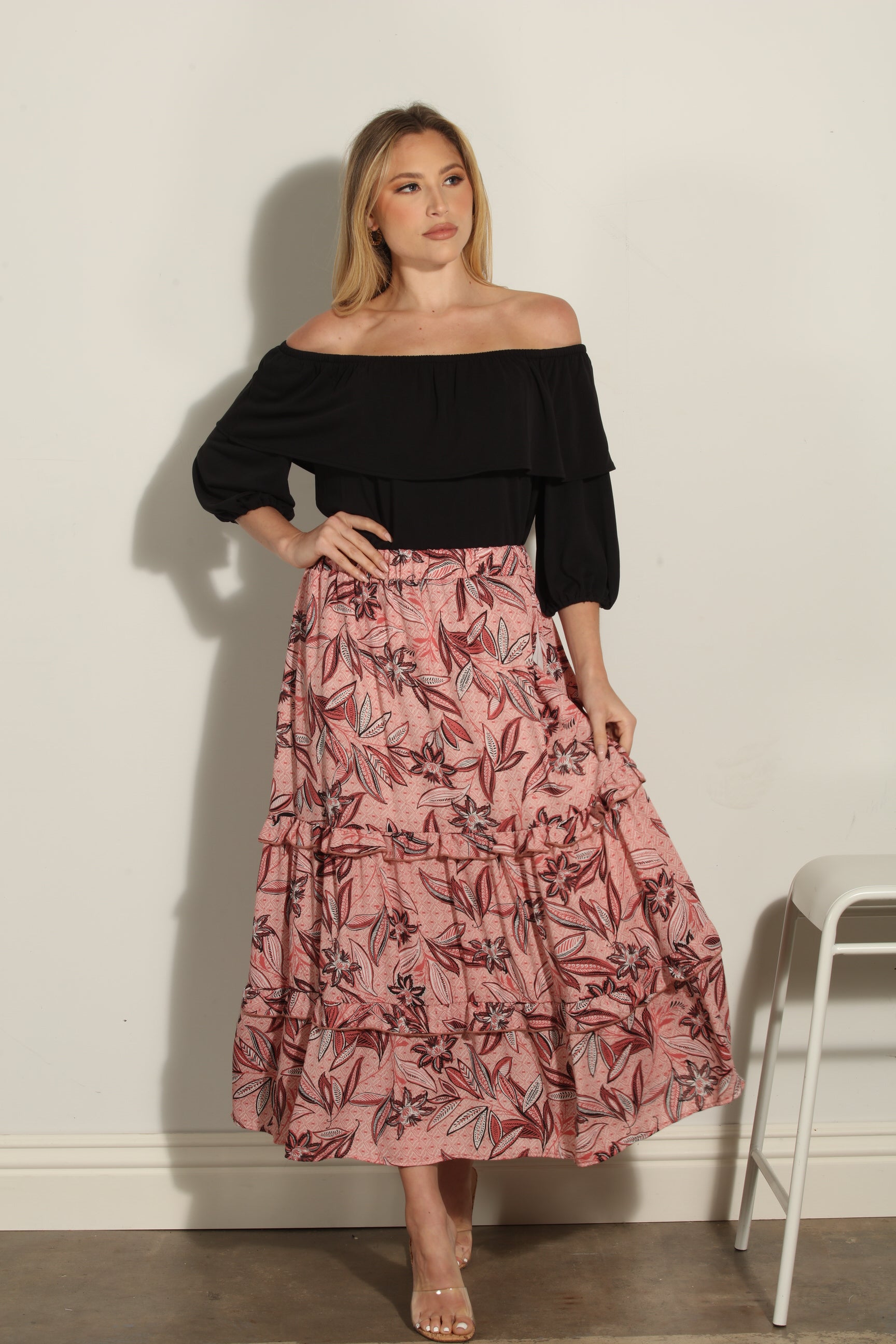 Pookie Ruffle Midi Skirt-FINAL SALE