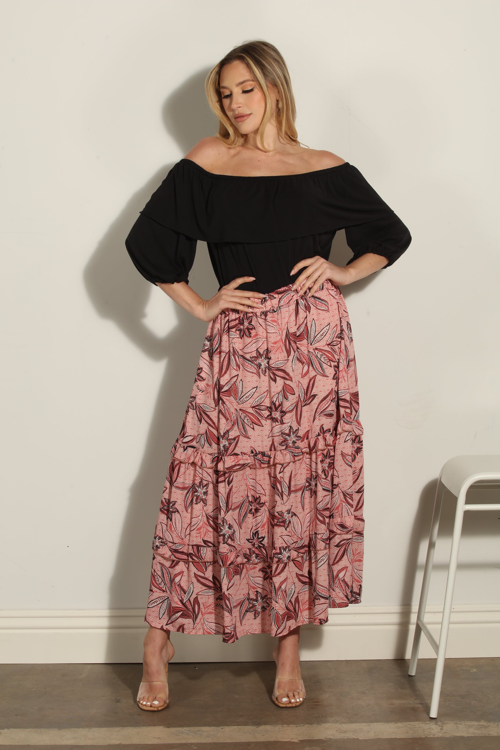 Pookie Ruffle Midi Skirt-FINAL SALE