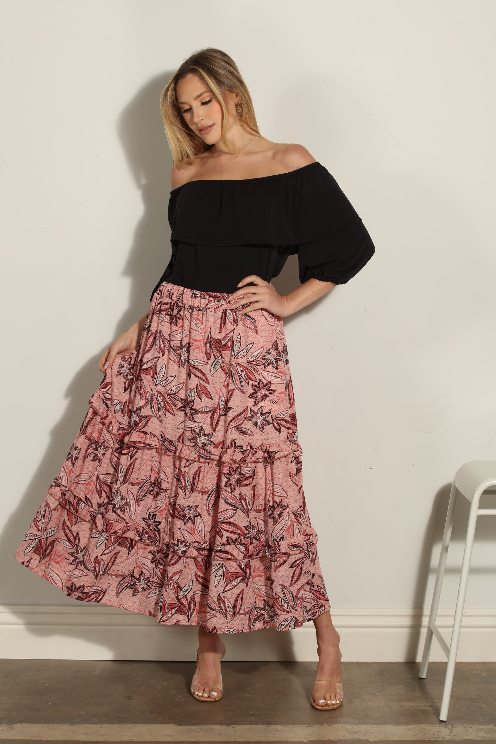 Pookie Ruffle Midi Skirt-FINAL SALE