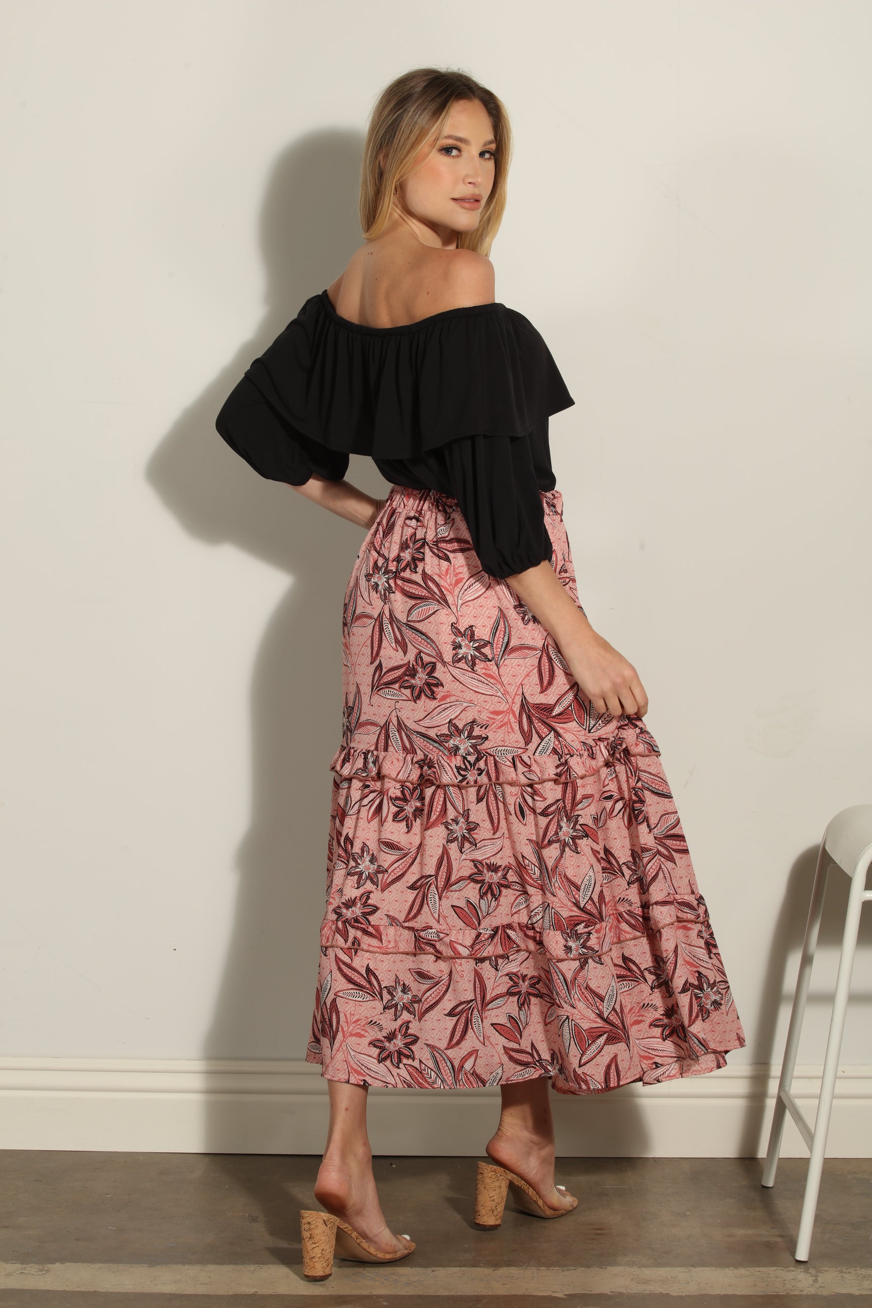 Pookie Ruffle Midi Skirt-FINAL SALE