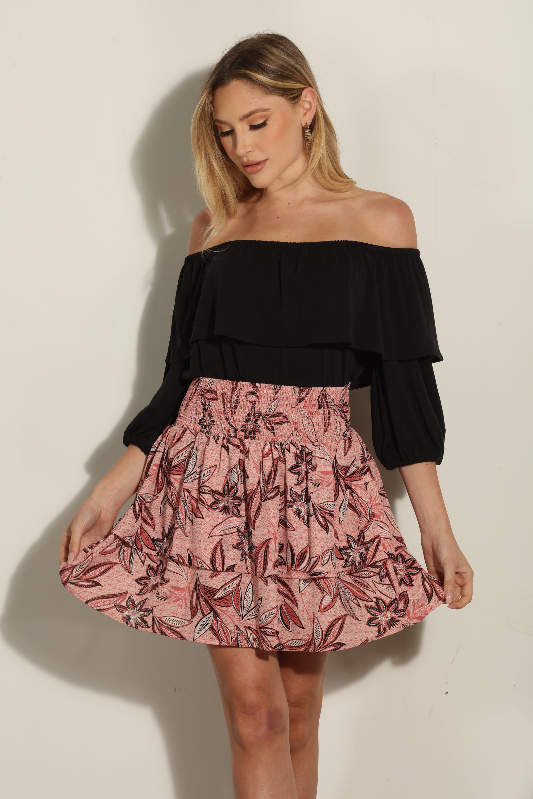 Pookie Woven Ruffle Smocked Skirt-FINAL SALE