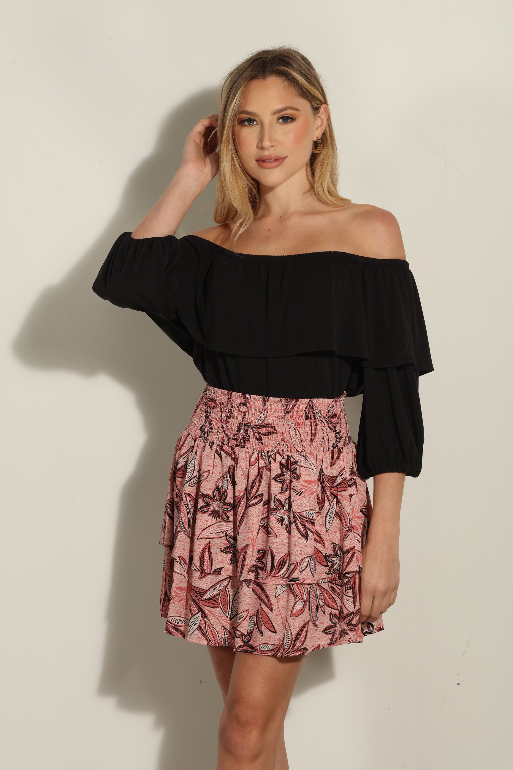 Pookie Woven Ruffle Smocked Skirt-FINAL SALE
