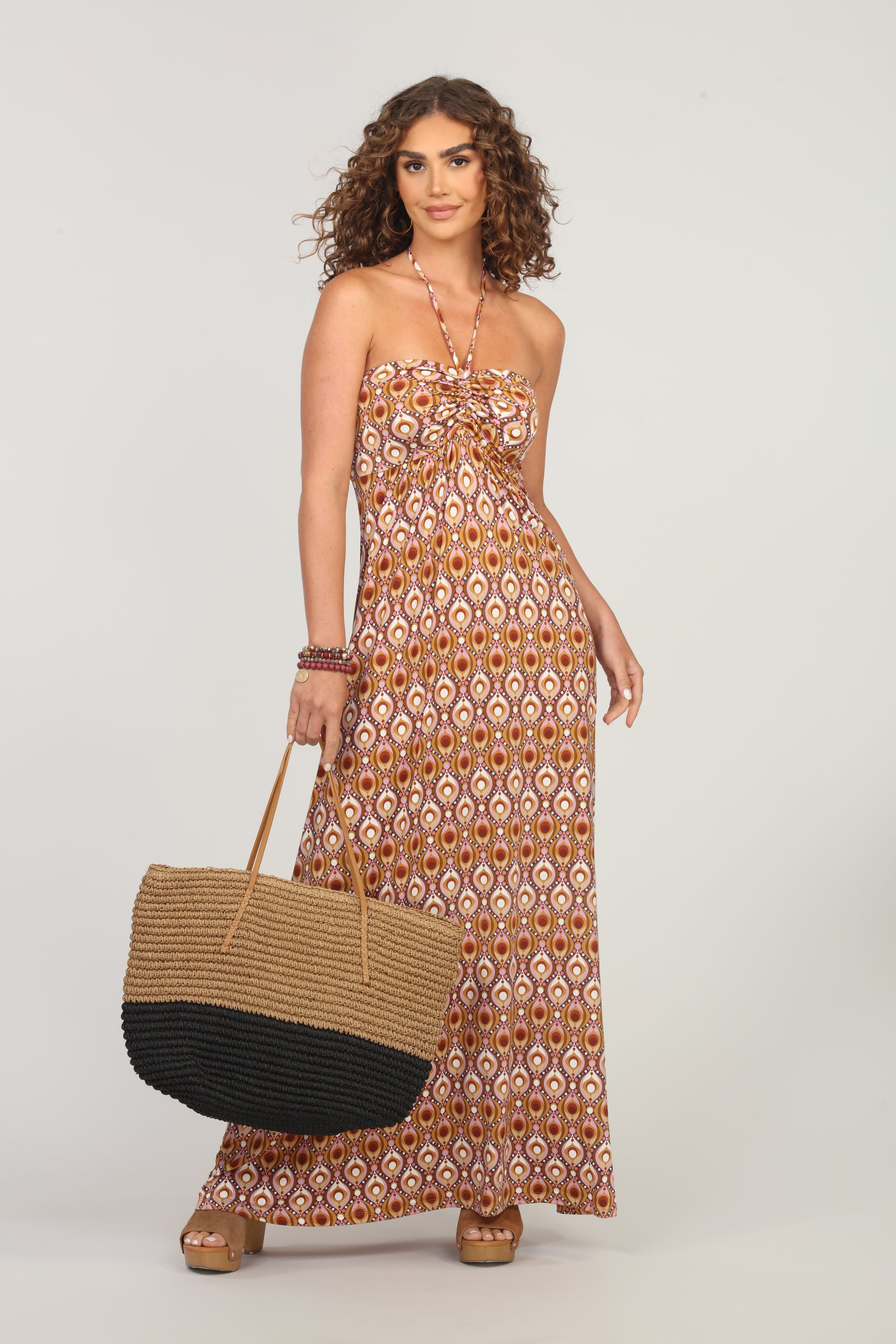 Brenda Stretch Halter Maxi Dress- FINAL SALE