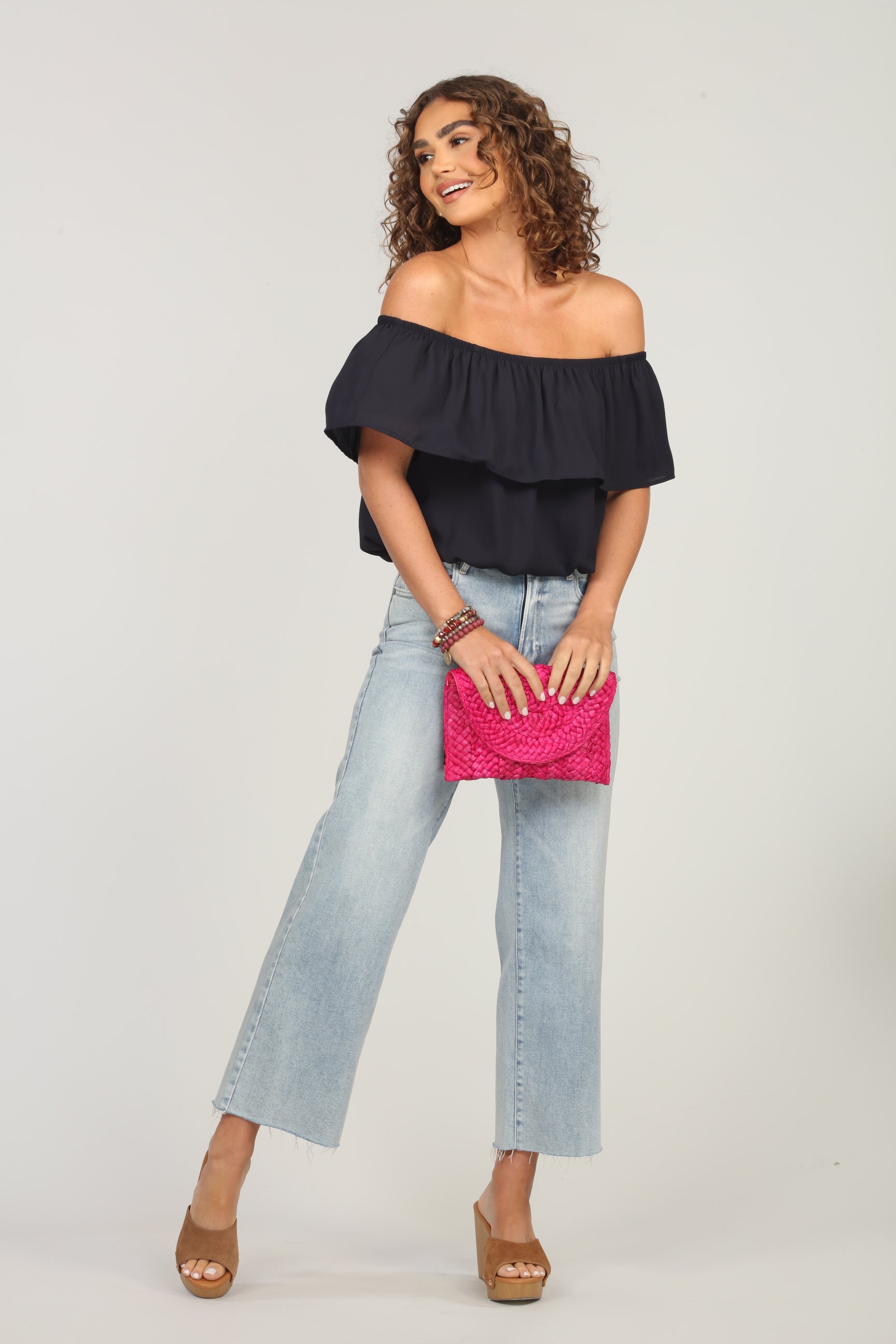 Dark Navy Ruffle Tube Top-FINAL SALE