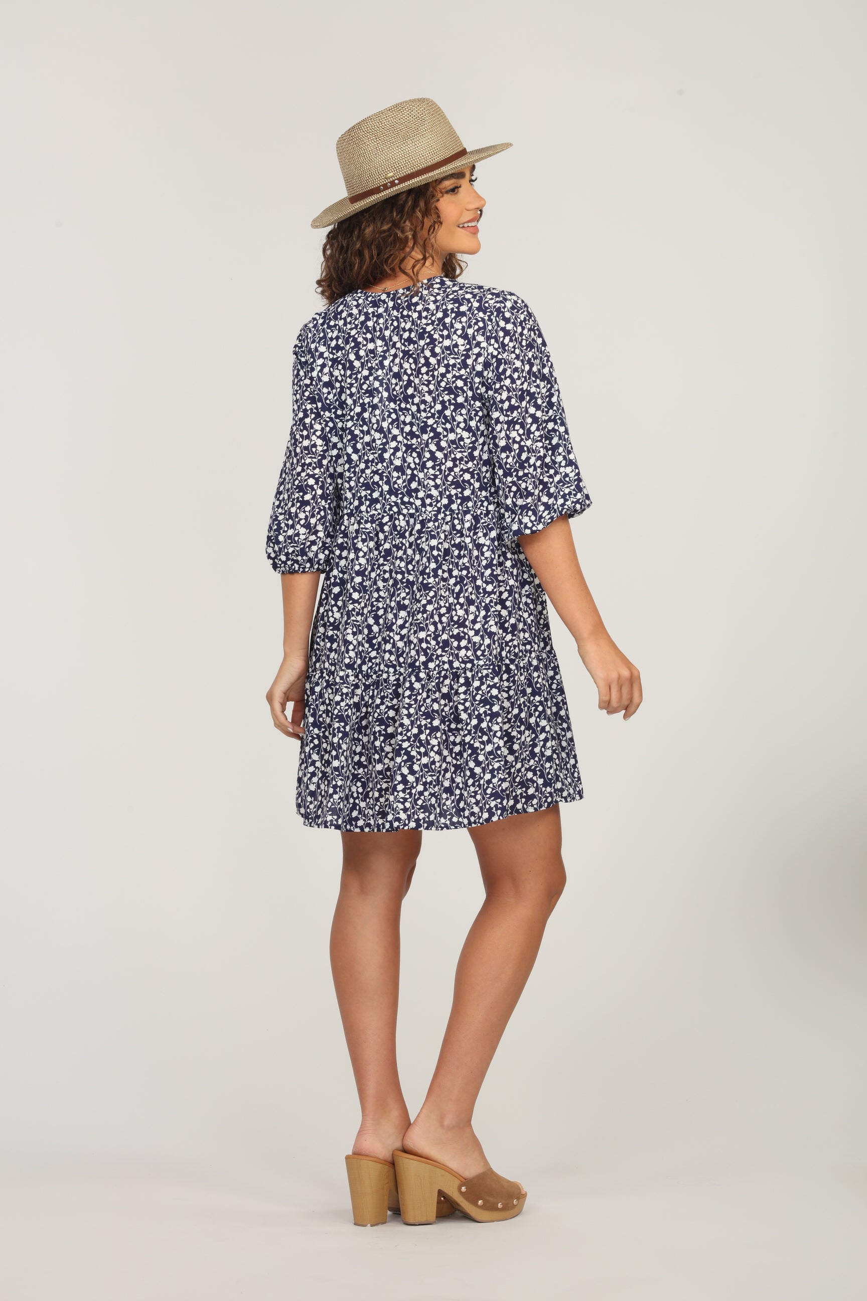 Azulik Matte Satin V-Neck Tiered Dress-FINAL SALE