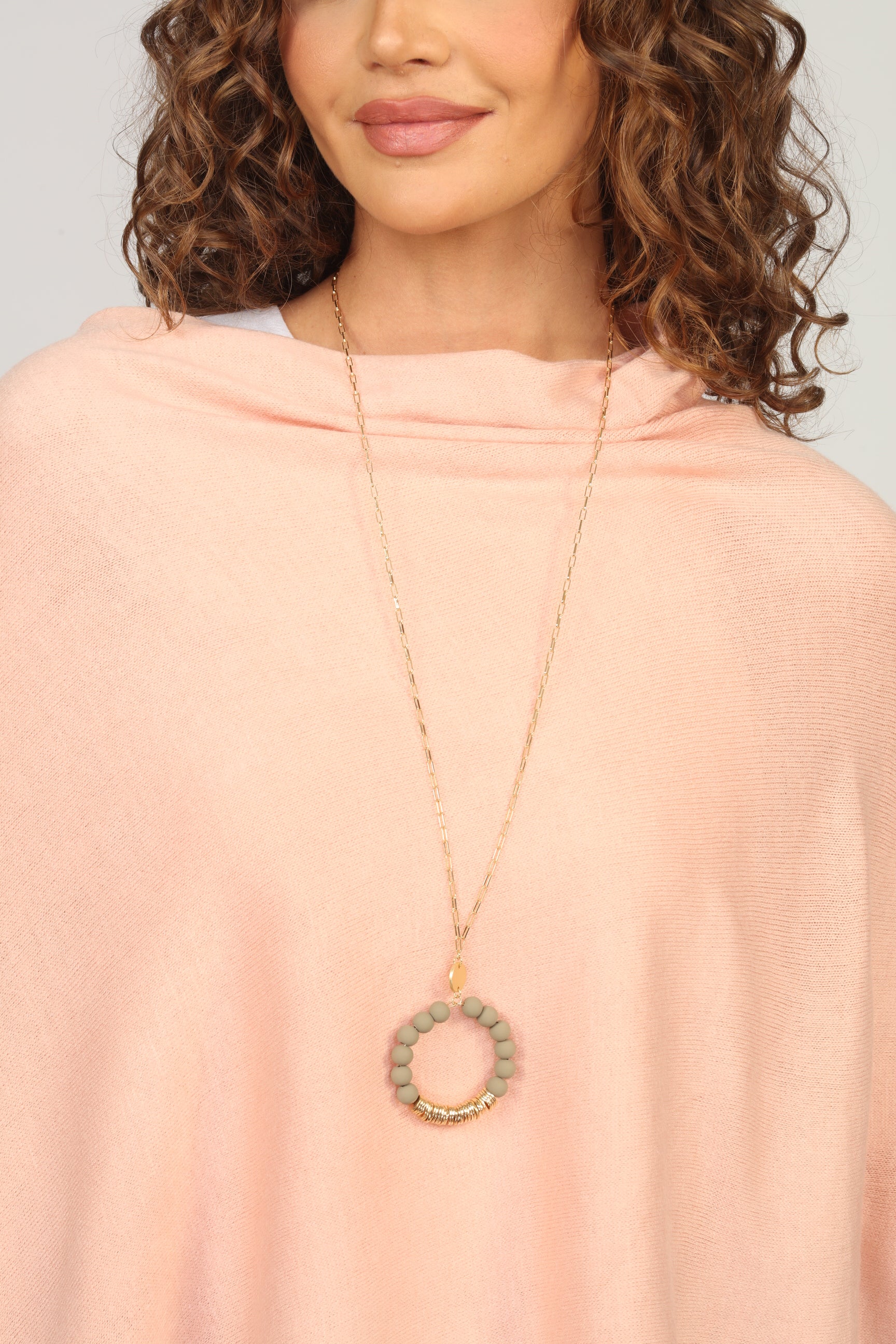 Mocha Long Statement Necklace
