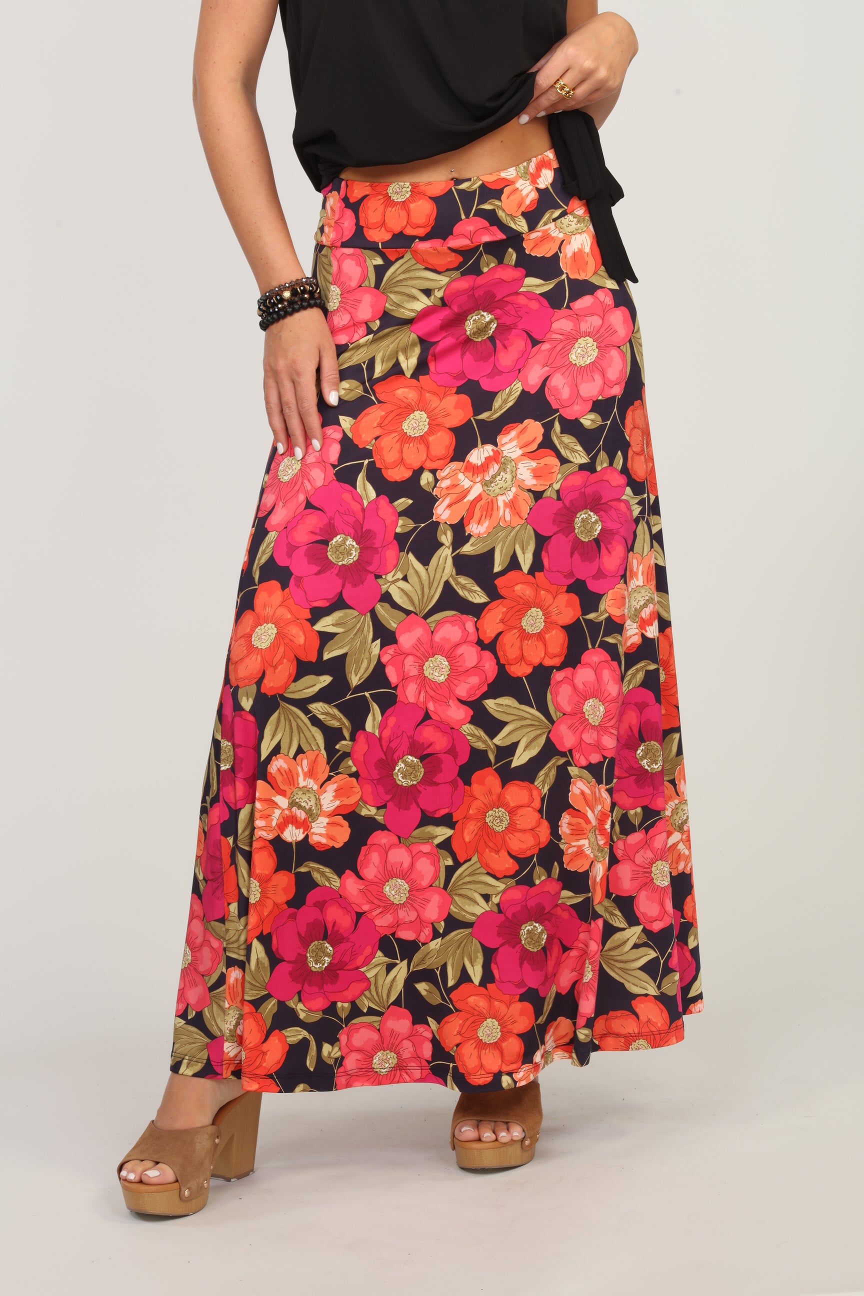 Zamba Floral Stretch Maxi Skirt