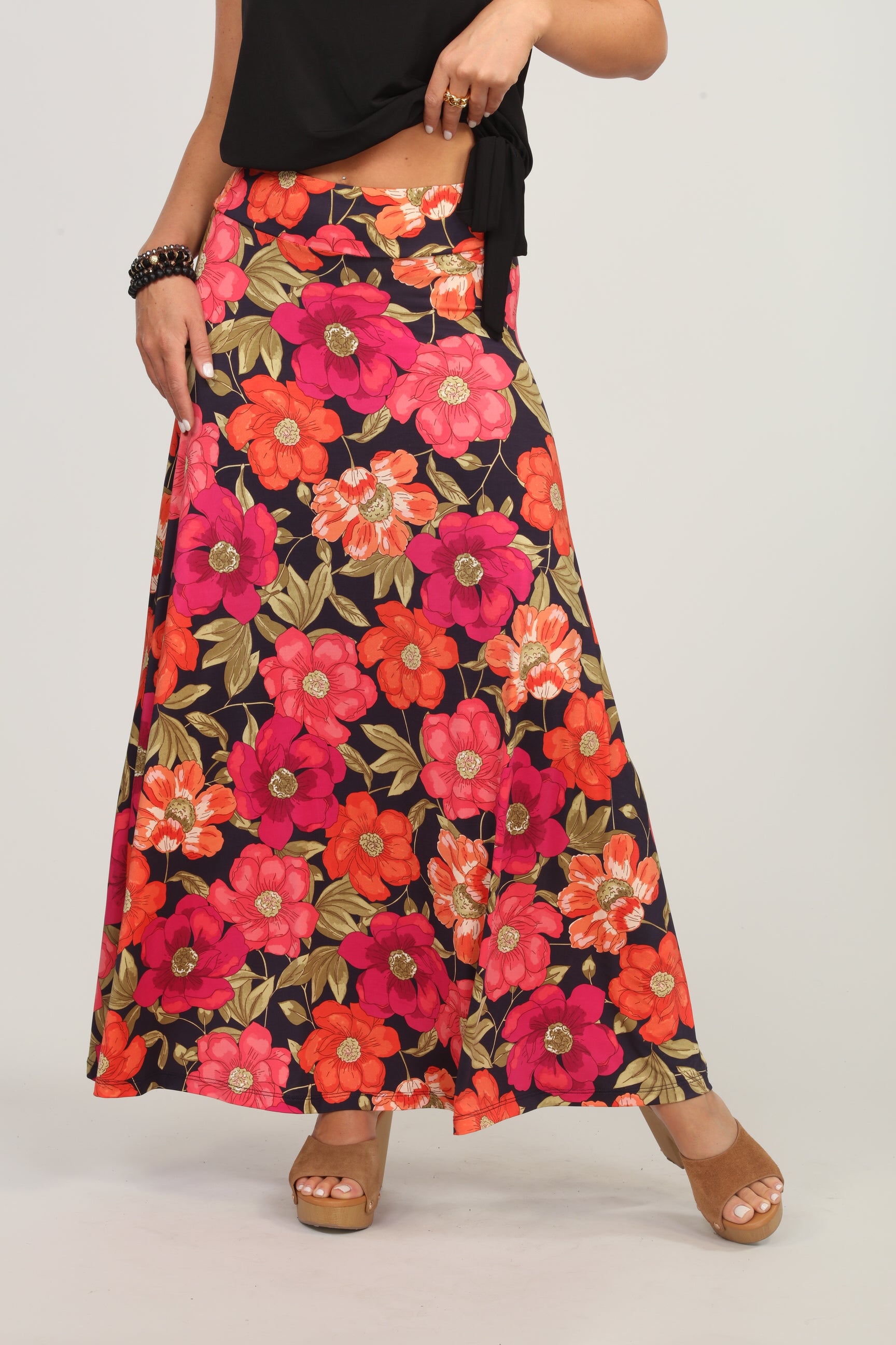 Zamba Floral Stretch Maxi Skirt