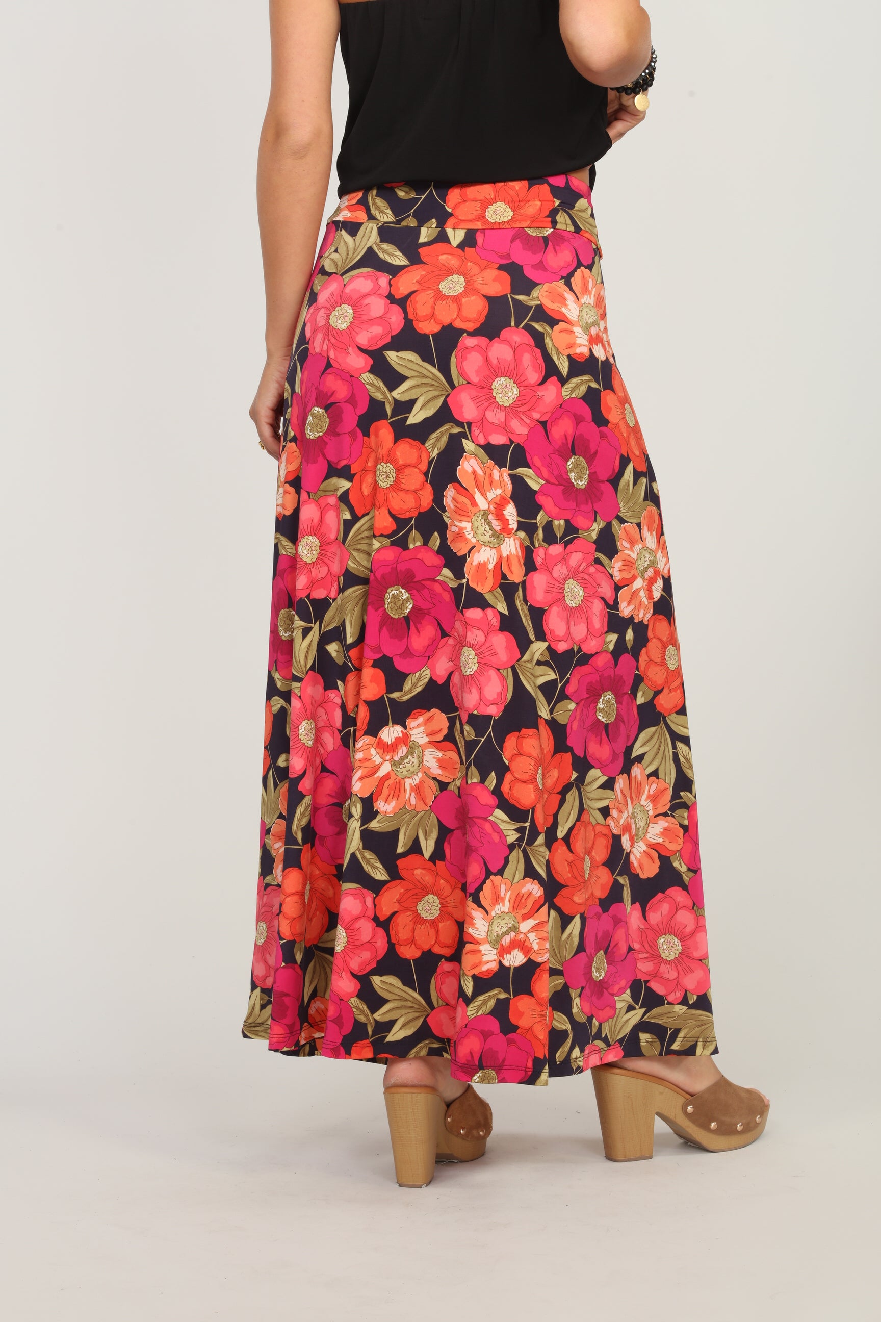 Zamba Floral Stretch Maxi Skirt