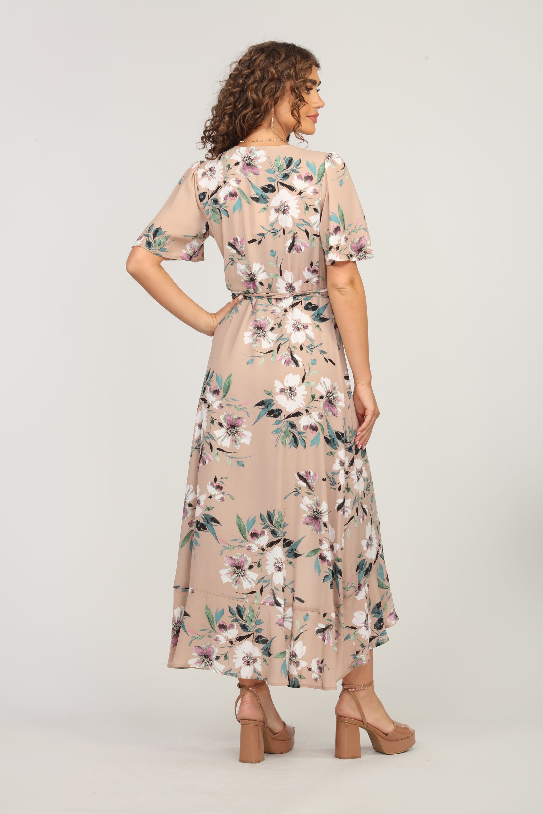 Linda Floral Woven Wrap Dress