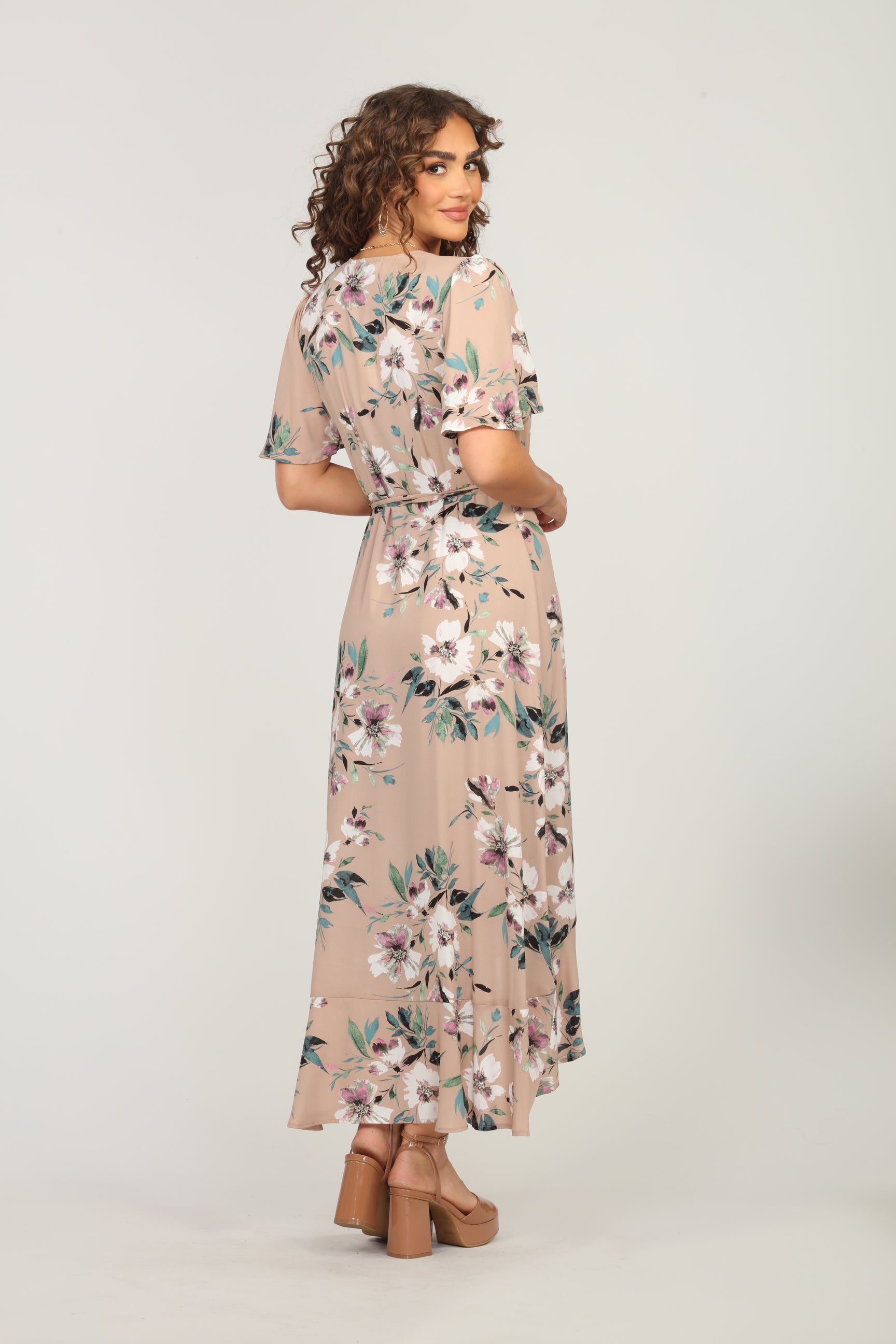 Linda Floral Woven Wrap Dress