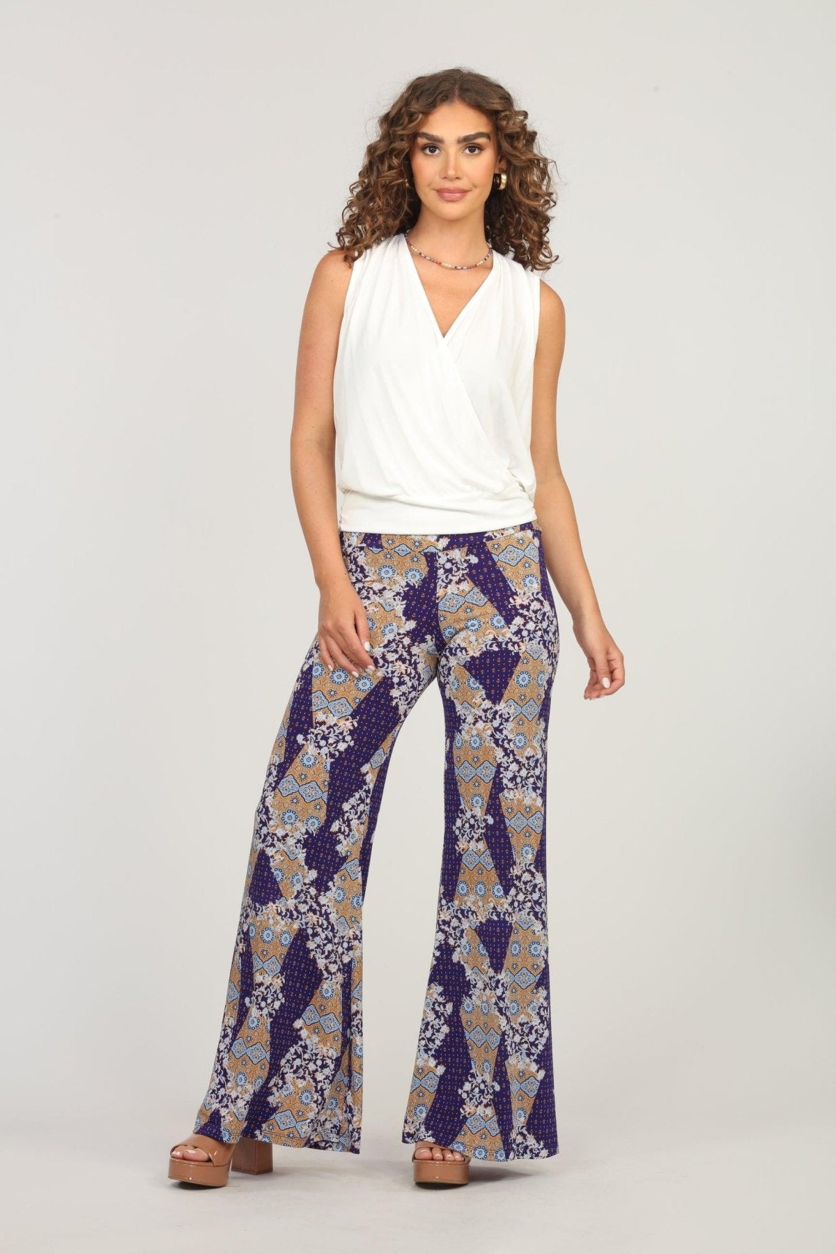 Ivory Cupro Stretch Surplice Top -FINAL SALE