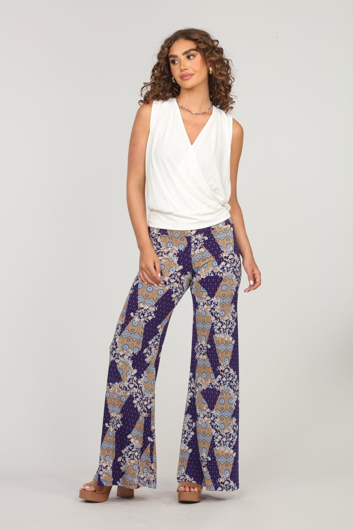 Ivory Cupro Stretch Surplice Top -FINAL SALE
