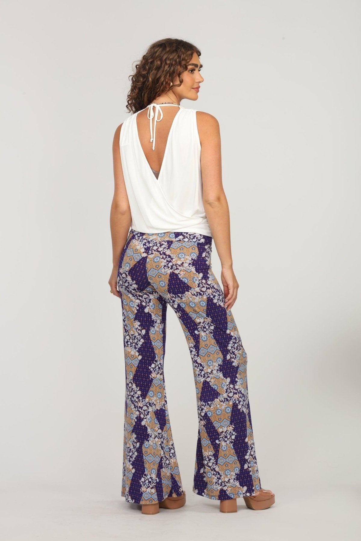 Ivory Cupro Stretch Surplice Top -FINAL SALE