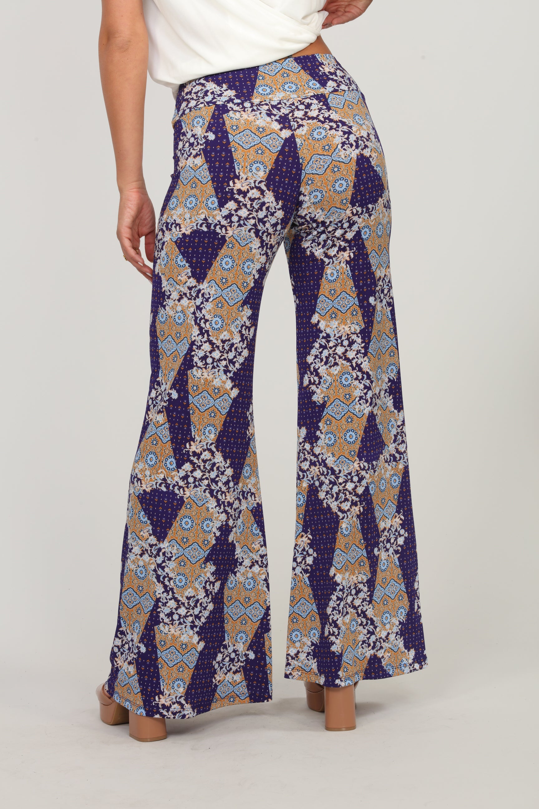 Dixon Paisley Stretch Flare Leg Pants-FINAL SALE