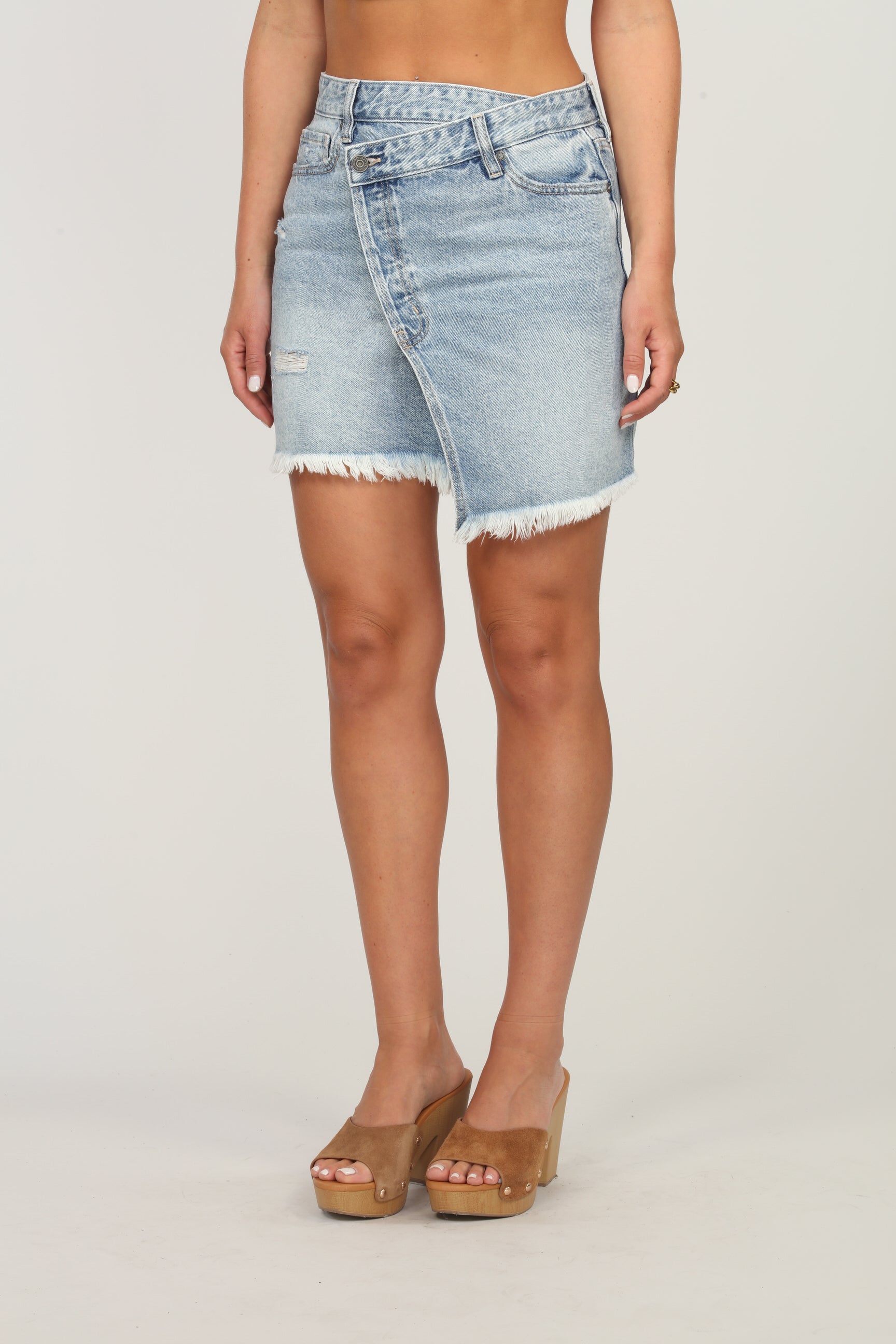 Peyton Uneven Hem Denim Skirt-FINAL SALE