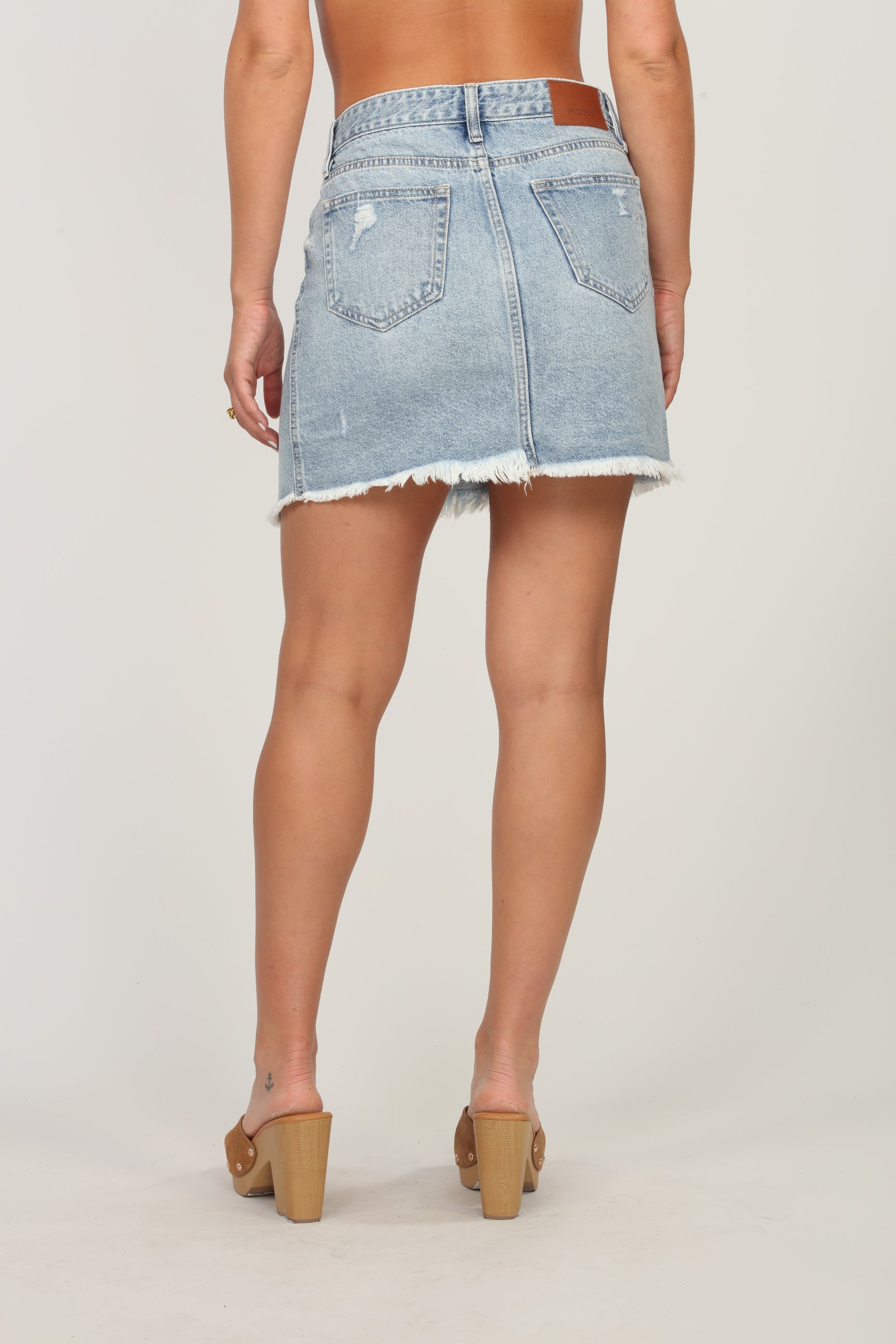 Peyton Uneven Hem Denim Skirt-FINAL SALE