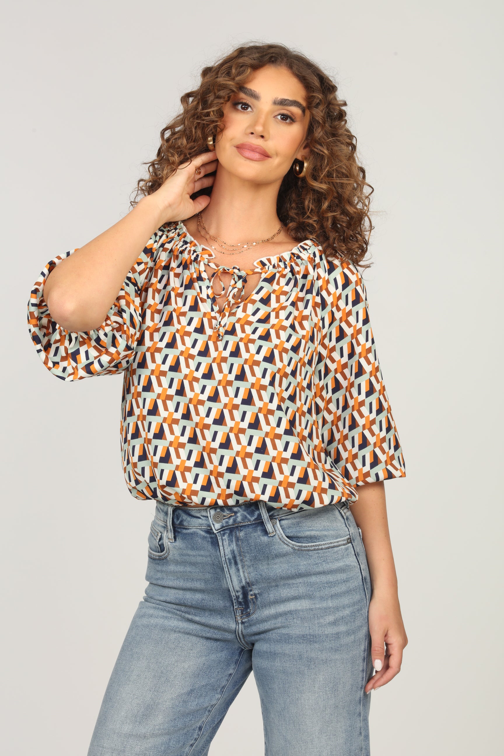 ChaCha Raglan Tie Blouse