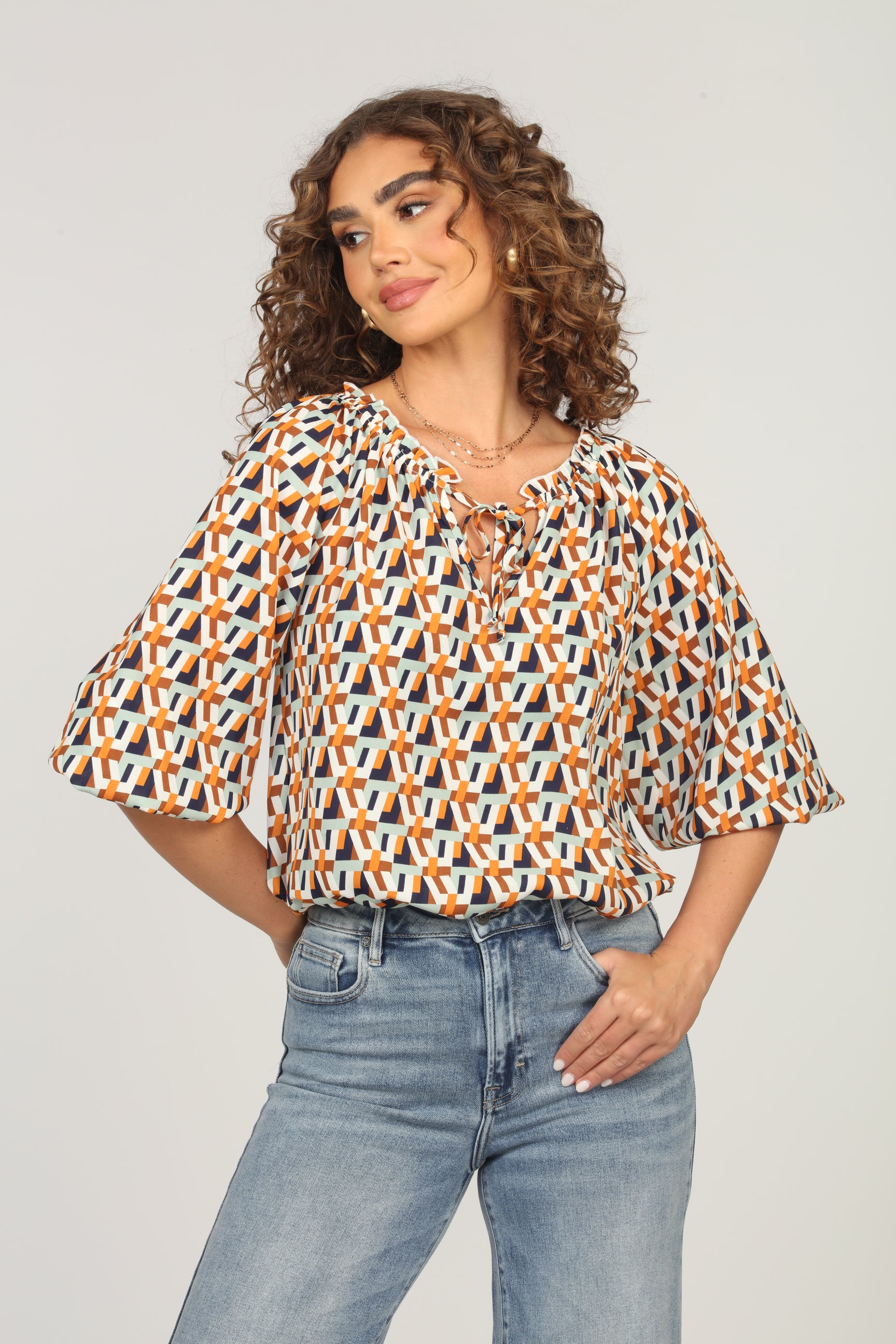 ChaCha Raglan Tie Blouse