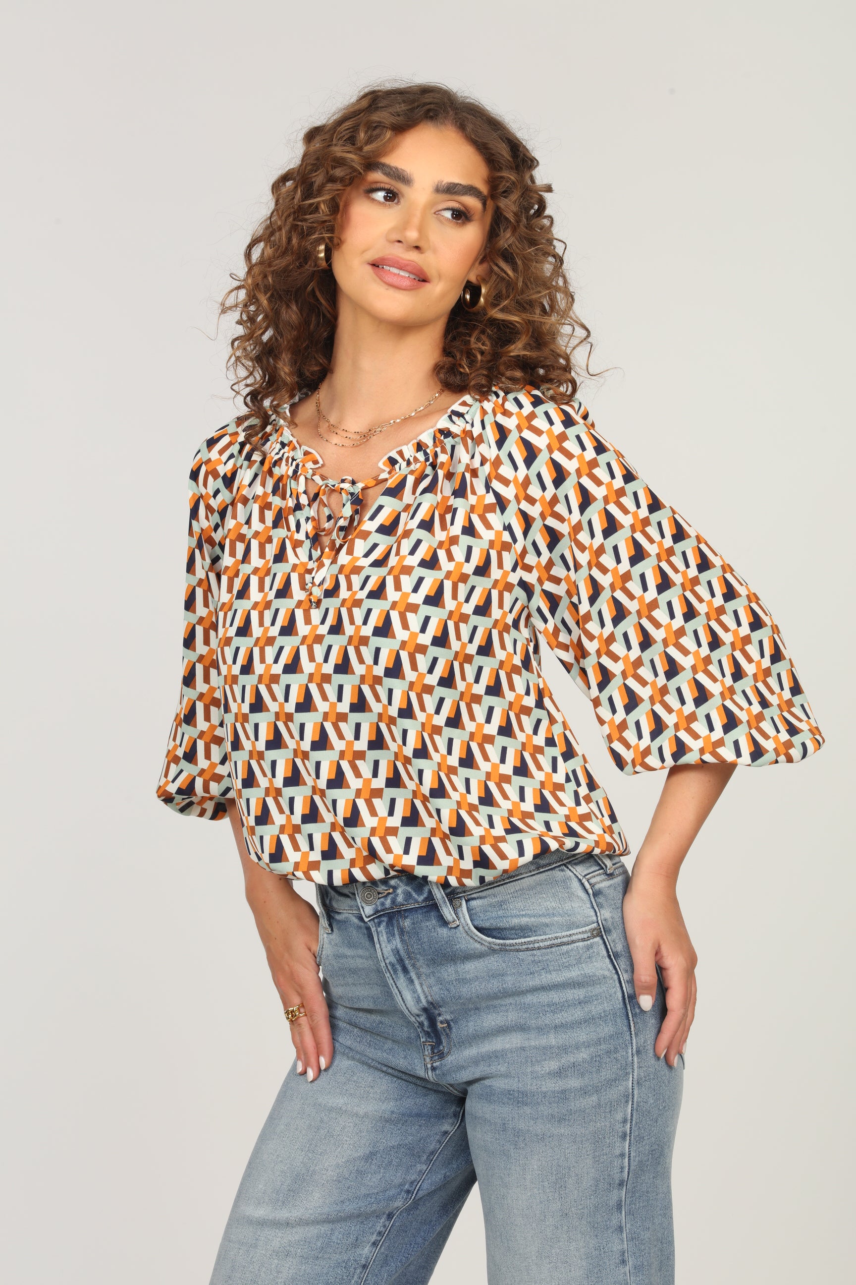 ChaCha Raglan Tie Blouse