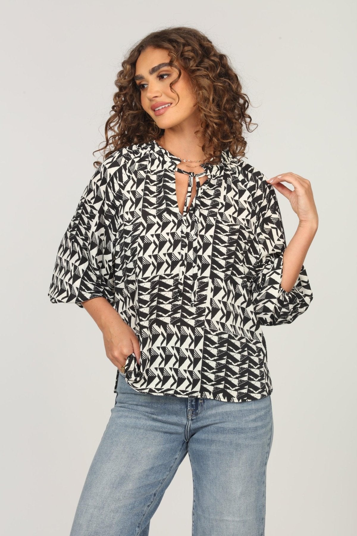 Richie Split-Neck Blouse - FINAL SALE