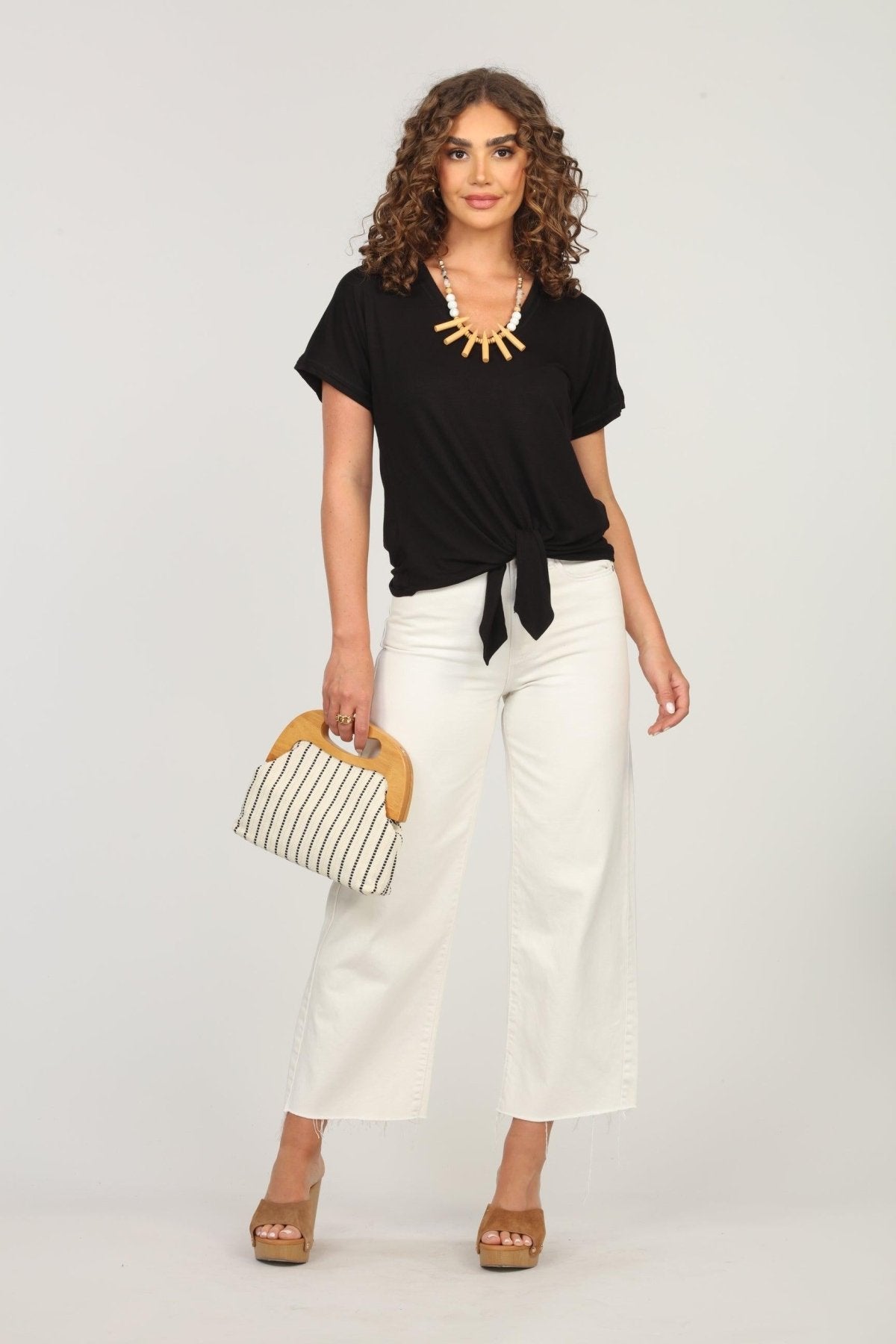 Black Tee with Front Tie-BEST SELLER