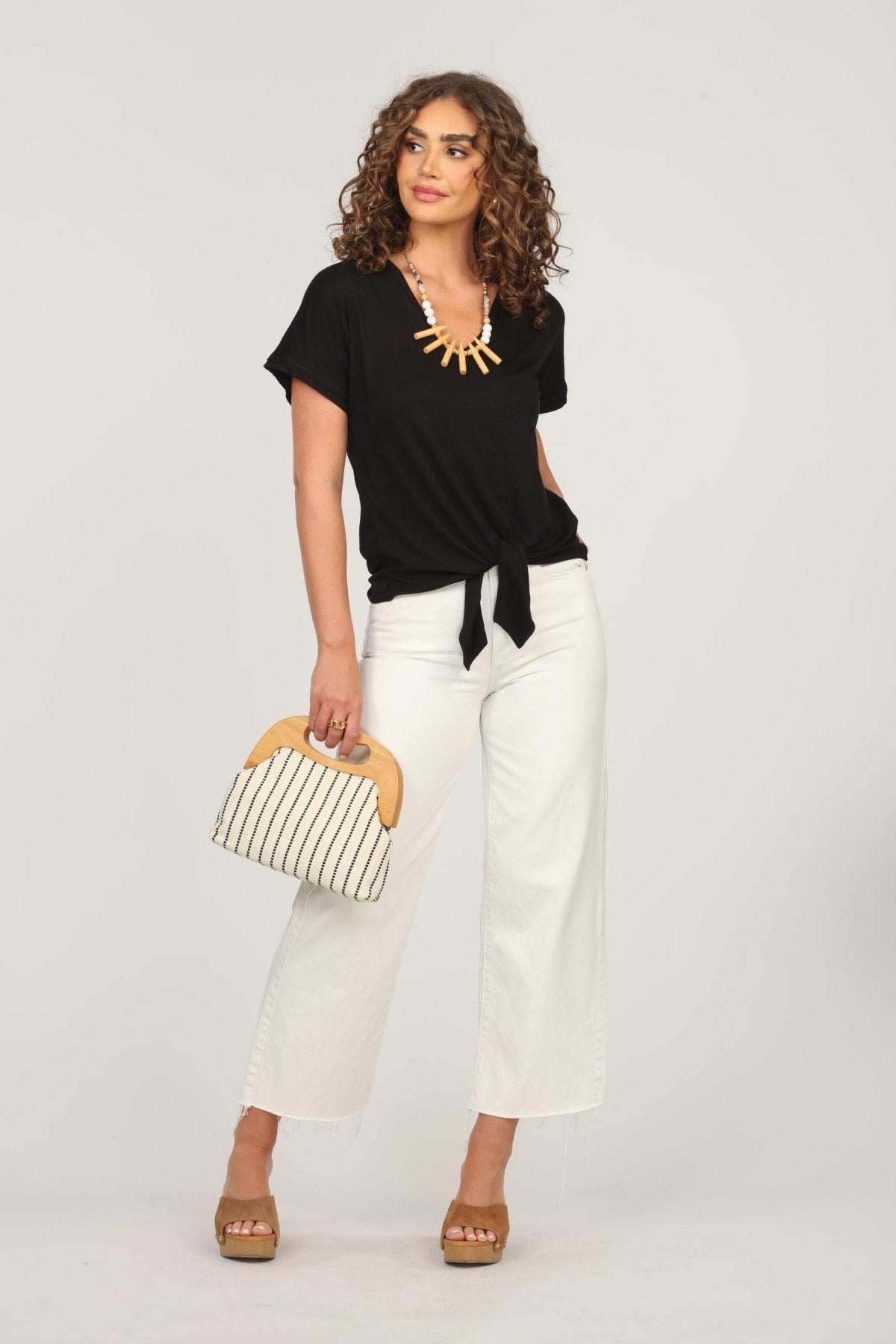 Black Tee with Front Tie-BEST SELLER