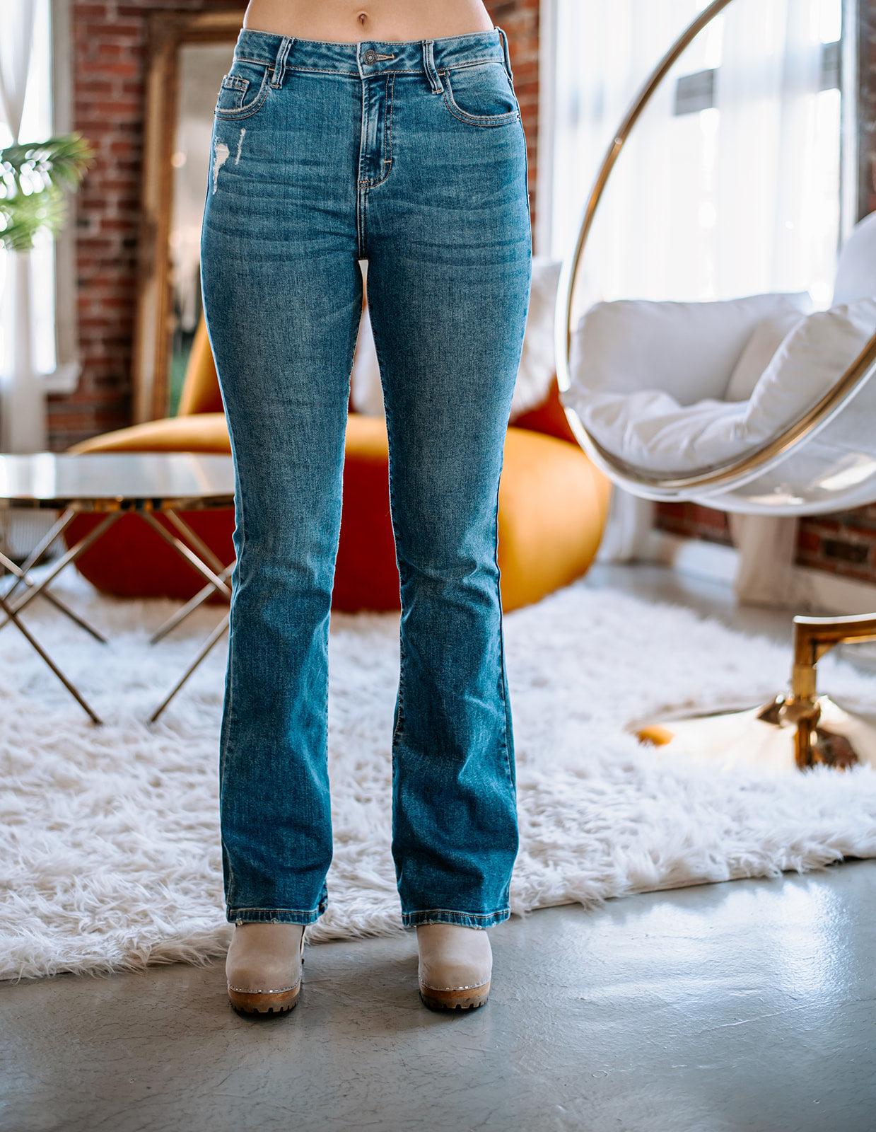 The Happi Flare Leg Jean - Medium Wash- FINAL SALE