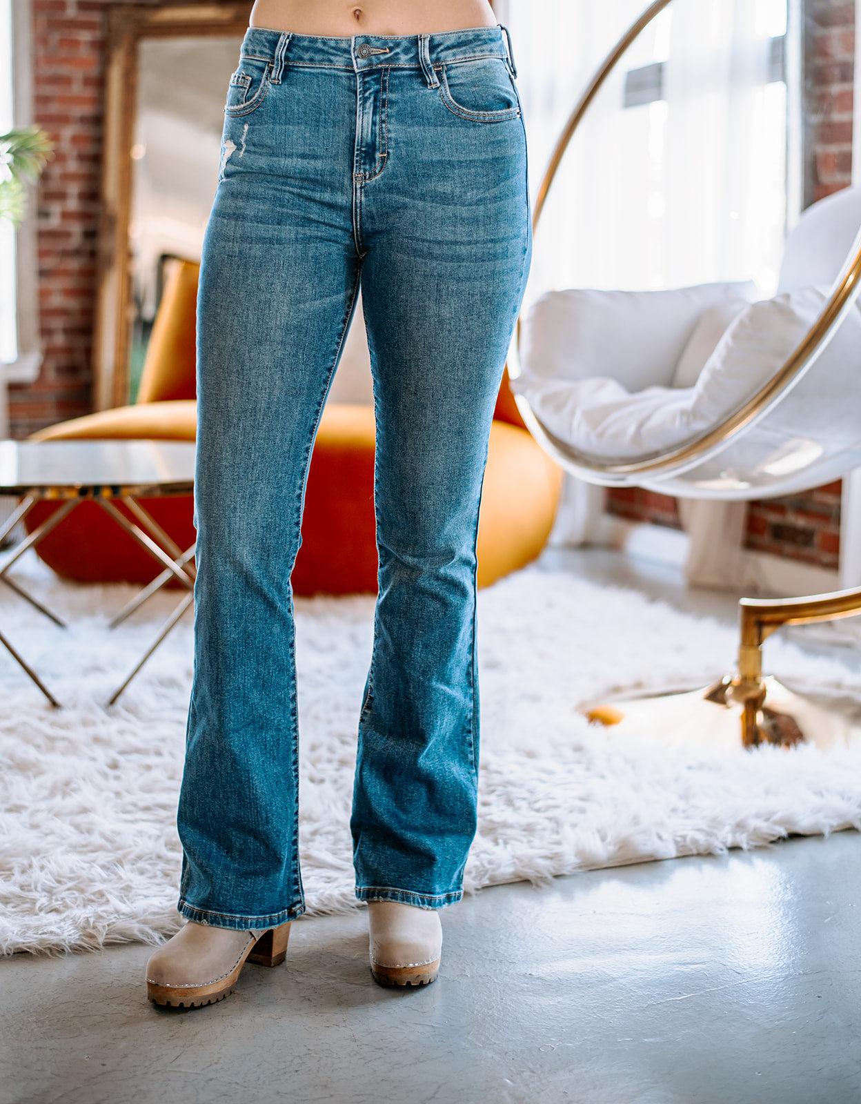 The Happi Flare Leg Jean - Medium Wash- FINAL SALE