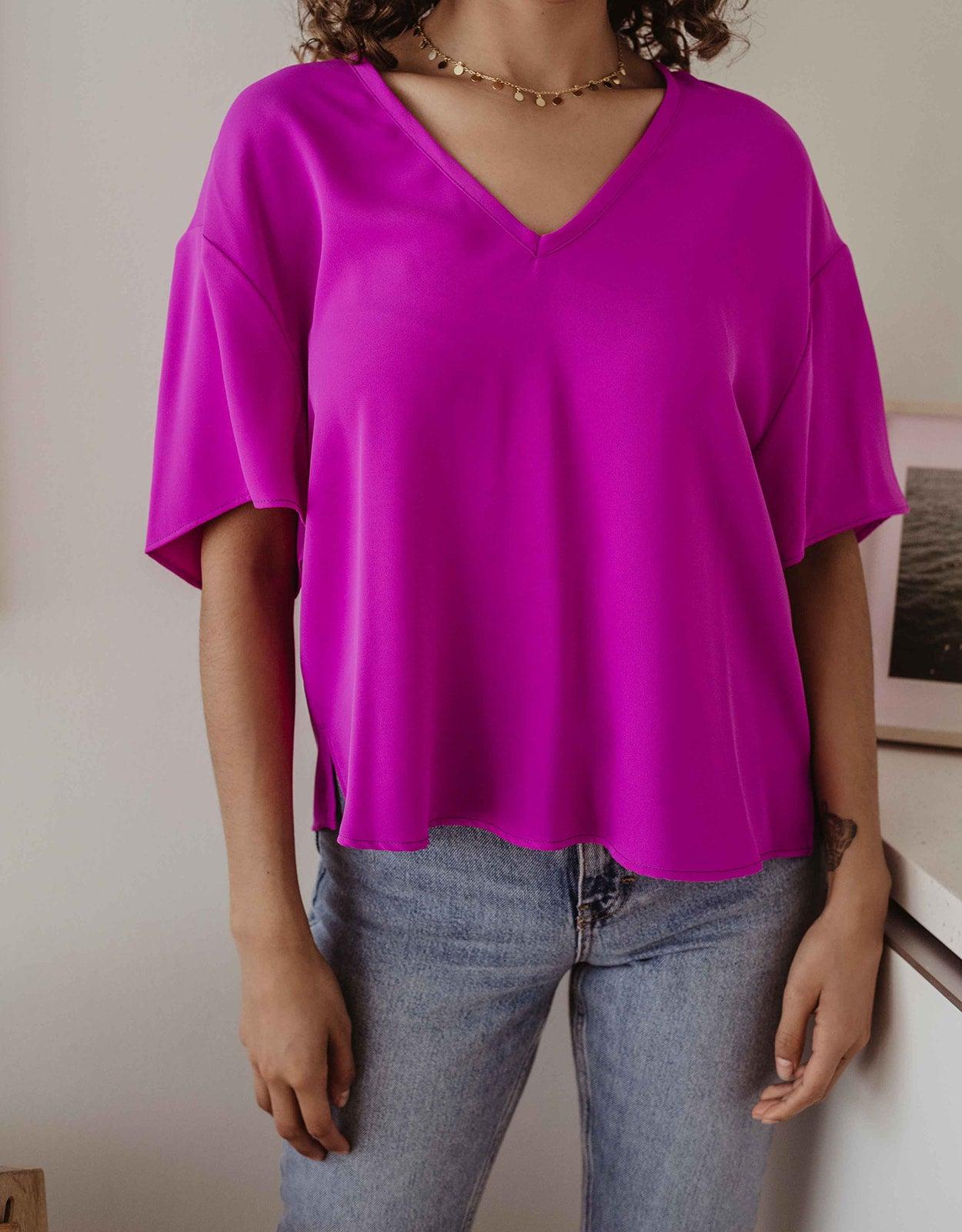 Fuchsia Boxy Blouse- FINAL SALE