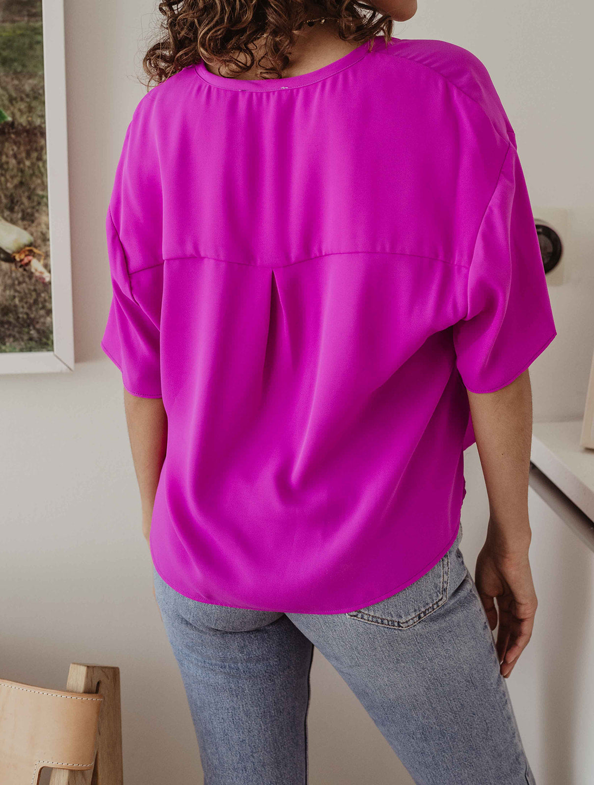 Fuchsia Boxy Blouse- FINAL SALE