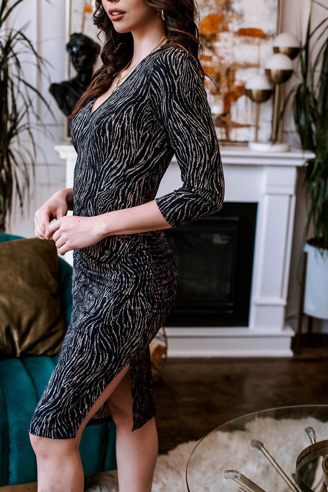 Marion Asymmetrical Body-con Dress-FINAL SALE