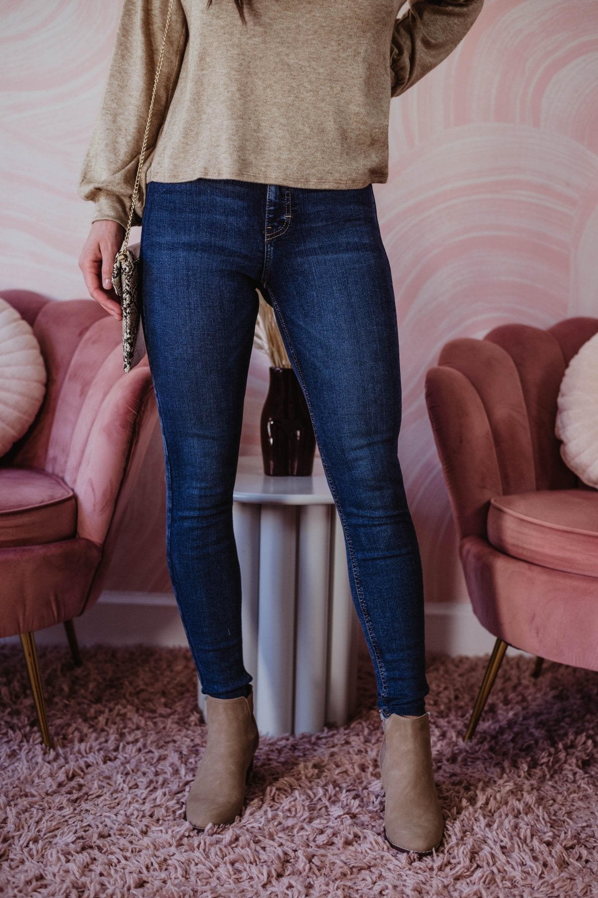 Mid-Rise Medium Wash Skinny Jeans - FINAL SALE