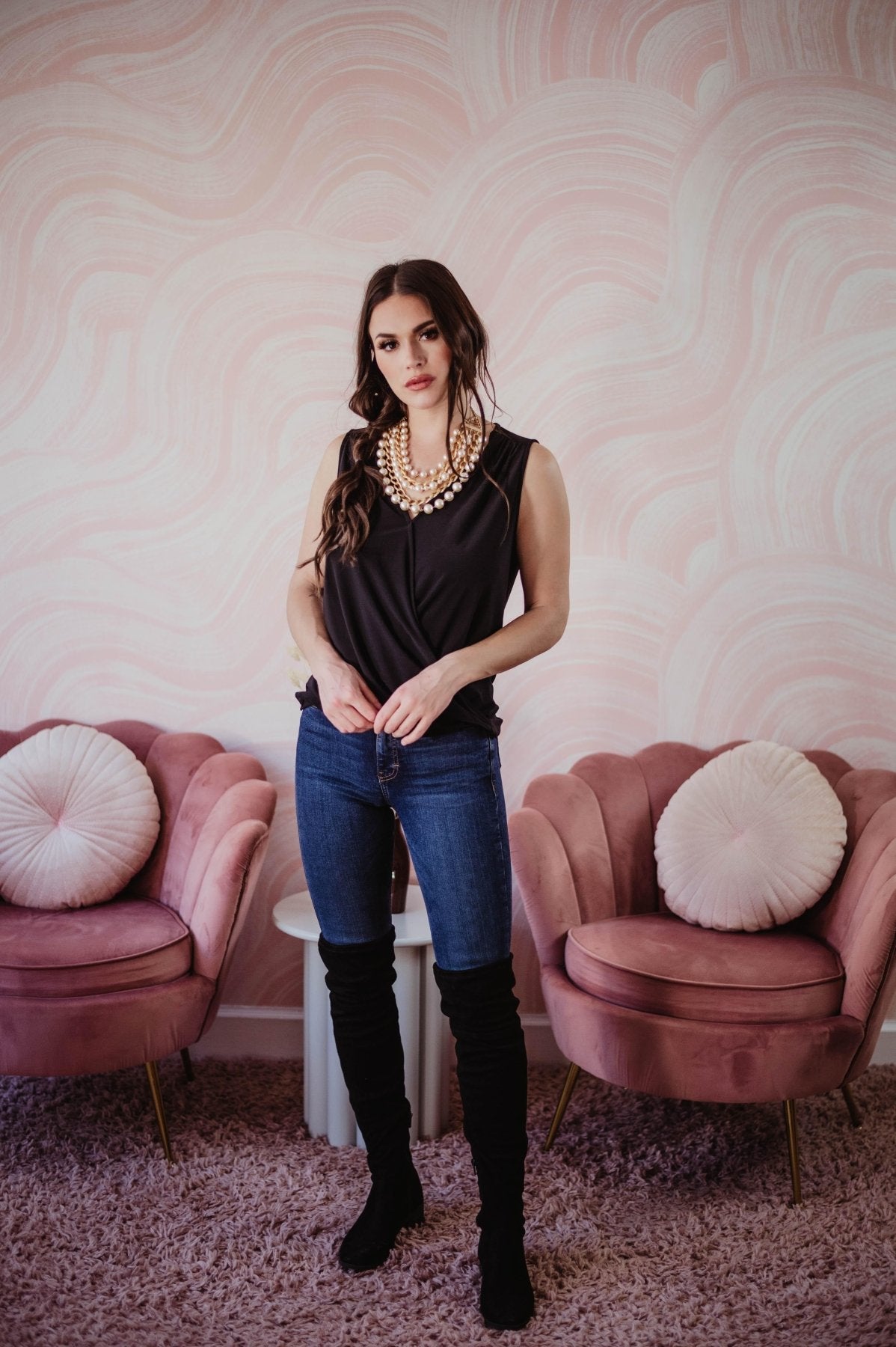 Black ITY Surplice Top - BEST SELLER
