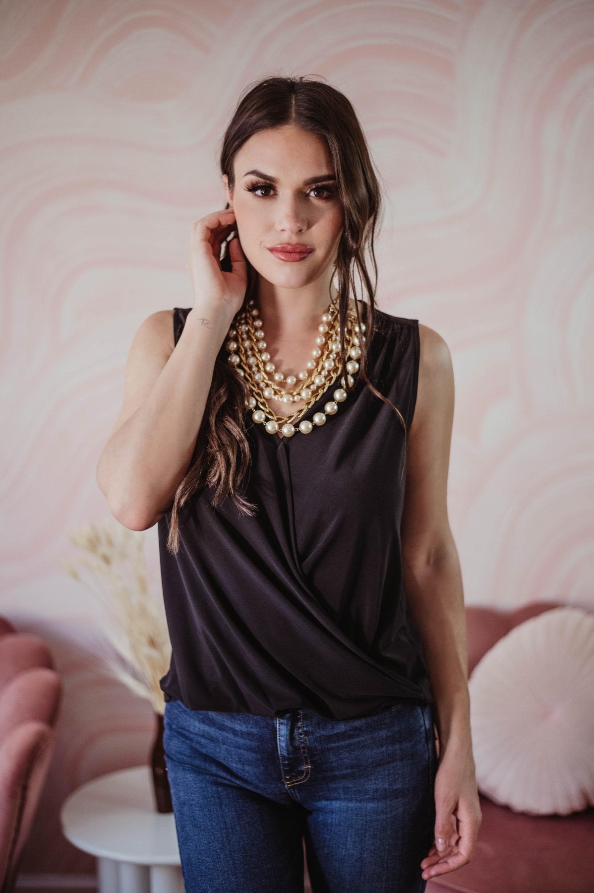 Black ITY Surplice Top - BEST SELLER