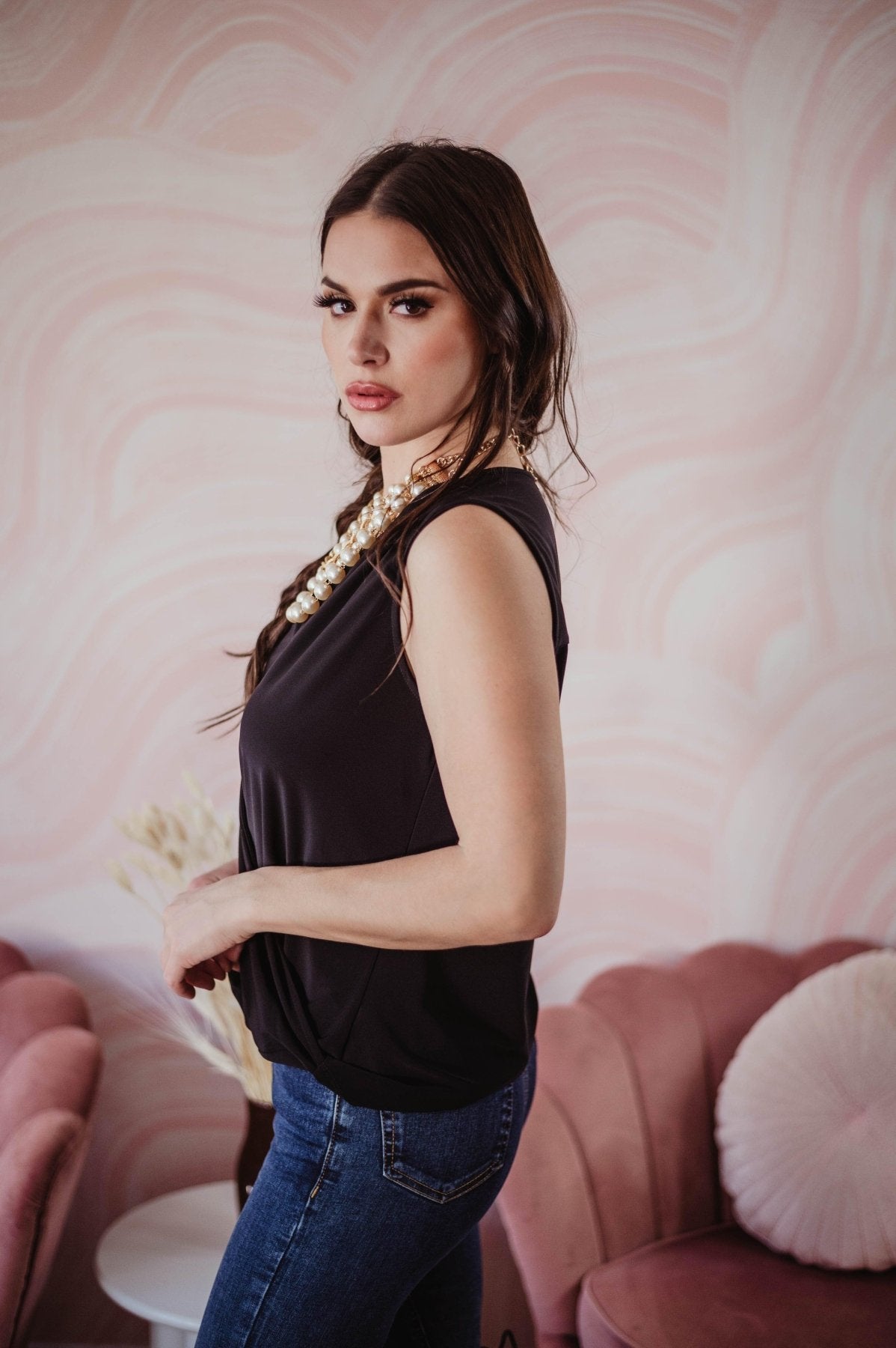 Black ITY Surplice Top - BEST SELLER