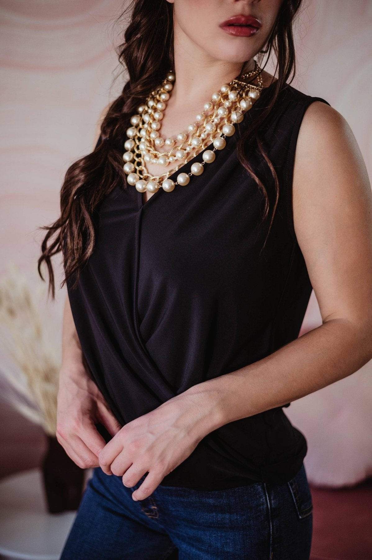 Black ITY Surplice Top - BEST SELLER