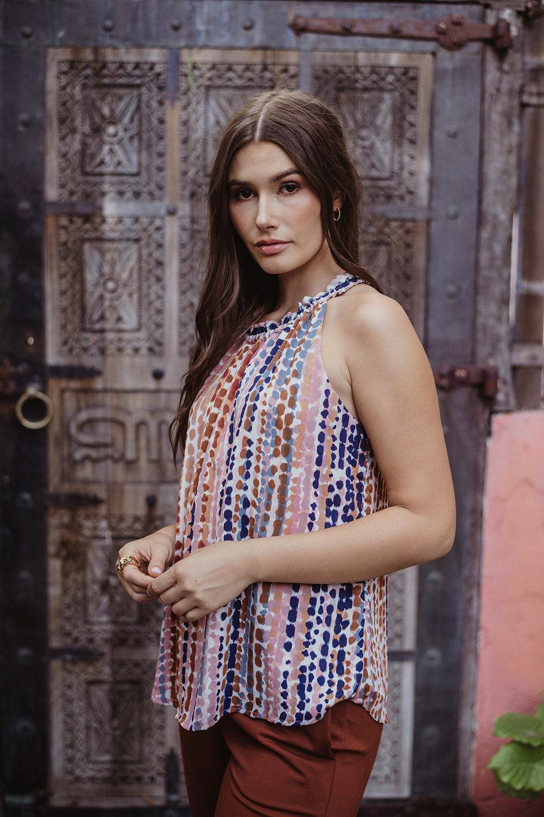 Lucia Chiffon Halter Blouse - FINAL SALE