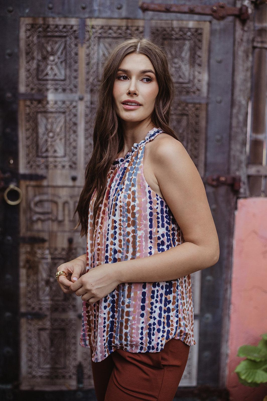 Lucia Chiffon Halter Blouse - FINAL SALE