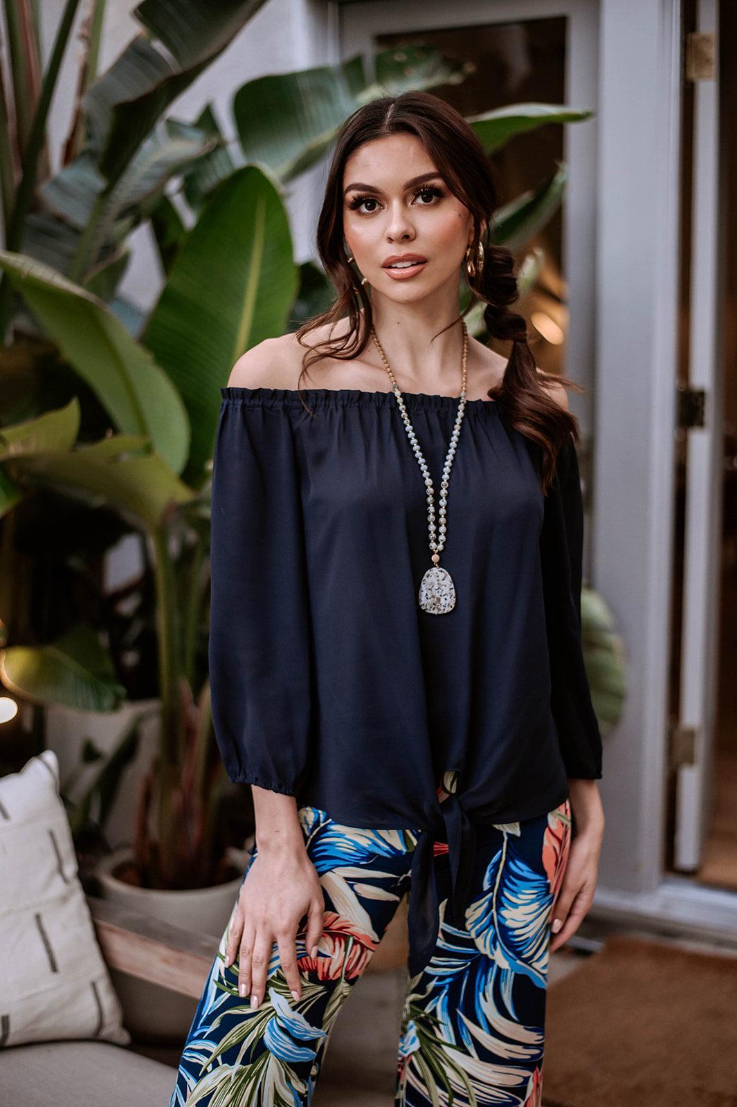 Navy OTS Top with Tie-BEST SELLER